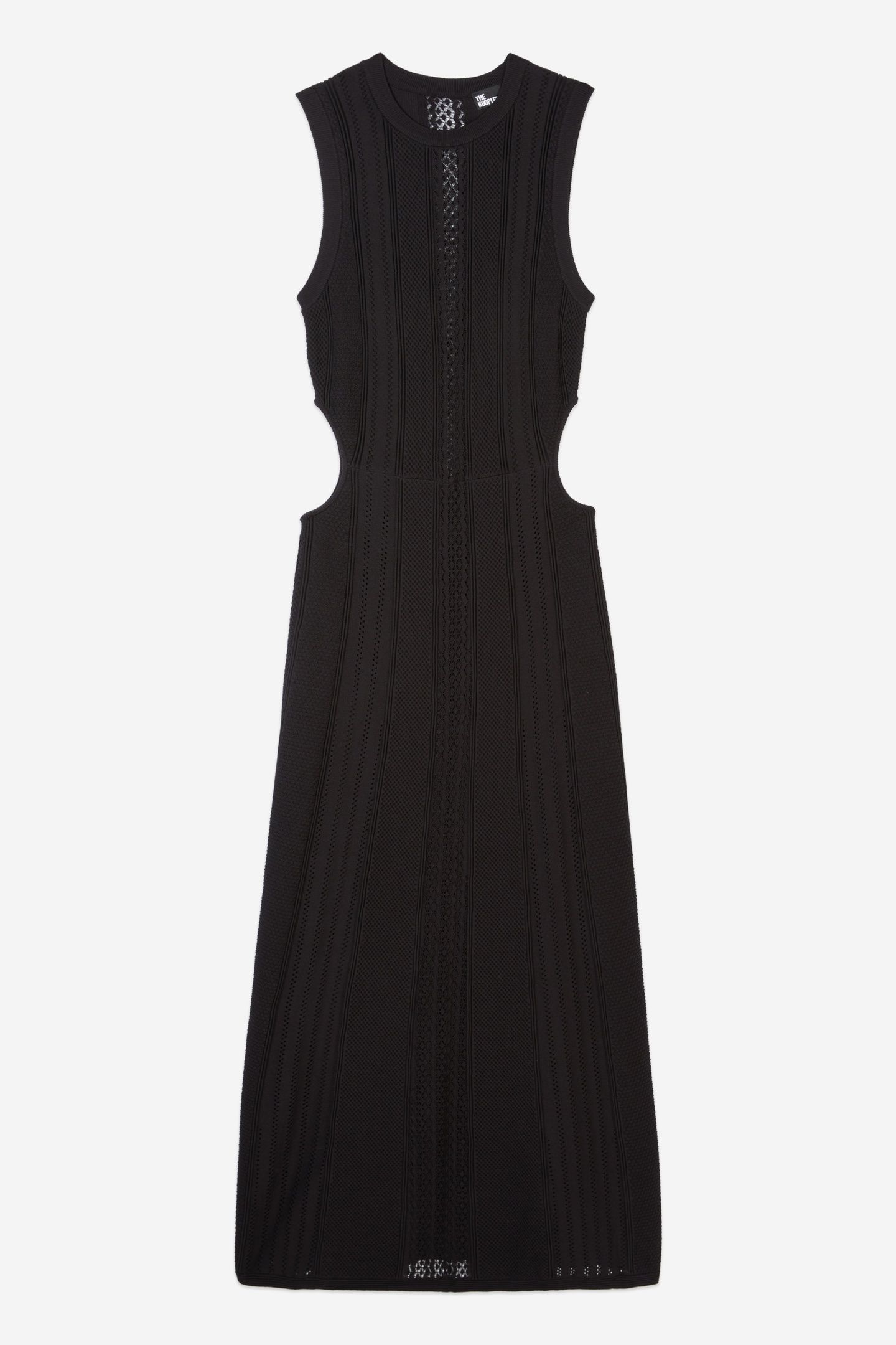 LONG DRESS WITH STITCHING DETAILS AND SIDE OPENINGS BLACK 5