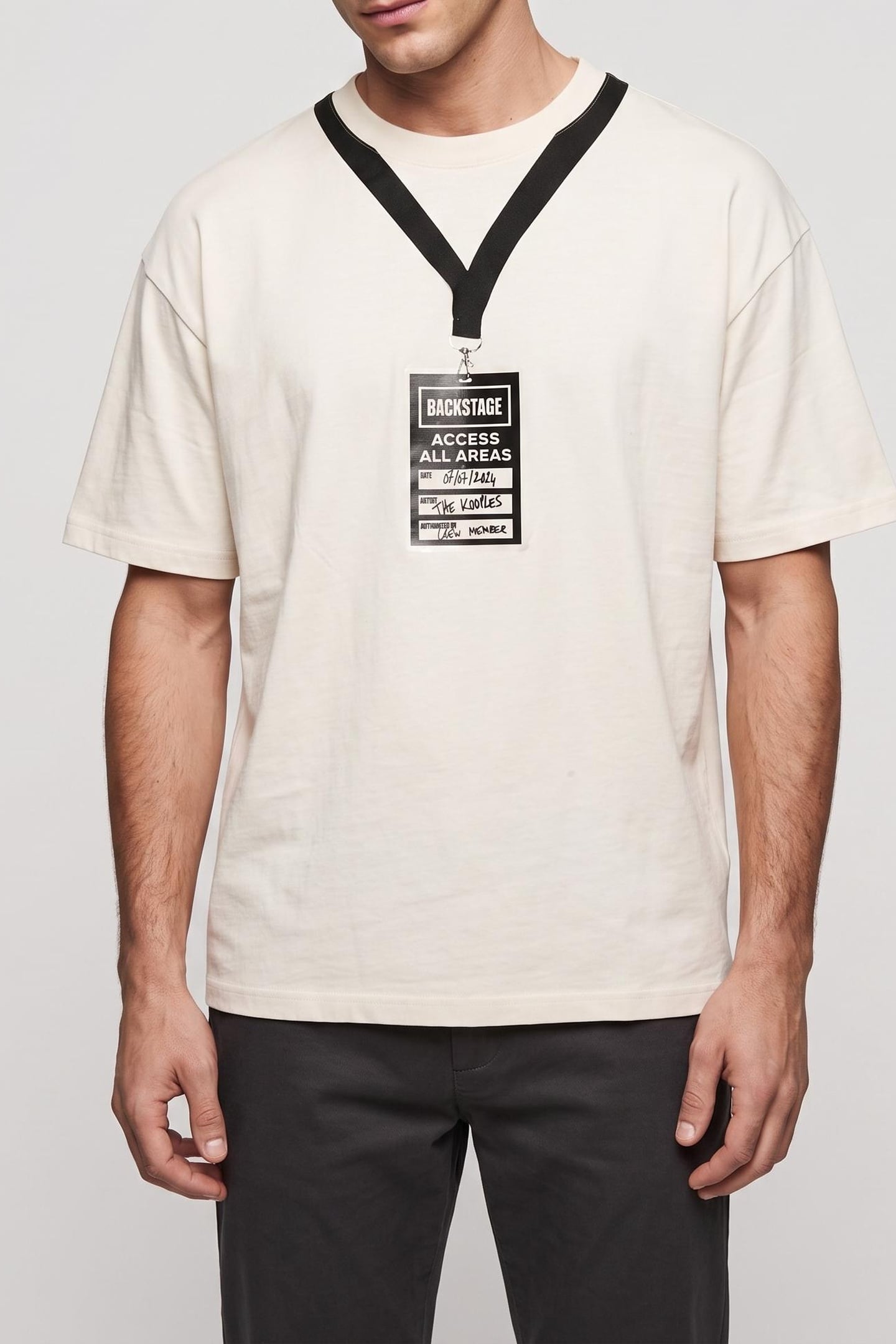 SHORT-SLEEVED T-SHIRT WITH PRINT ON THE FRONT ECRU 1