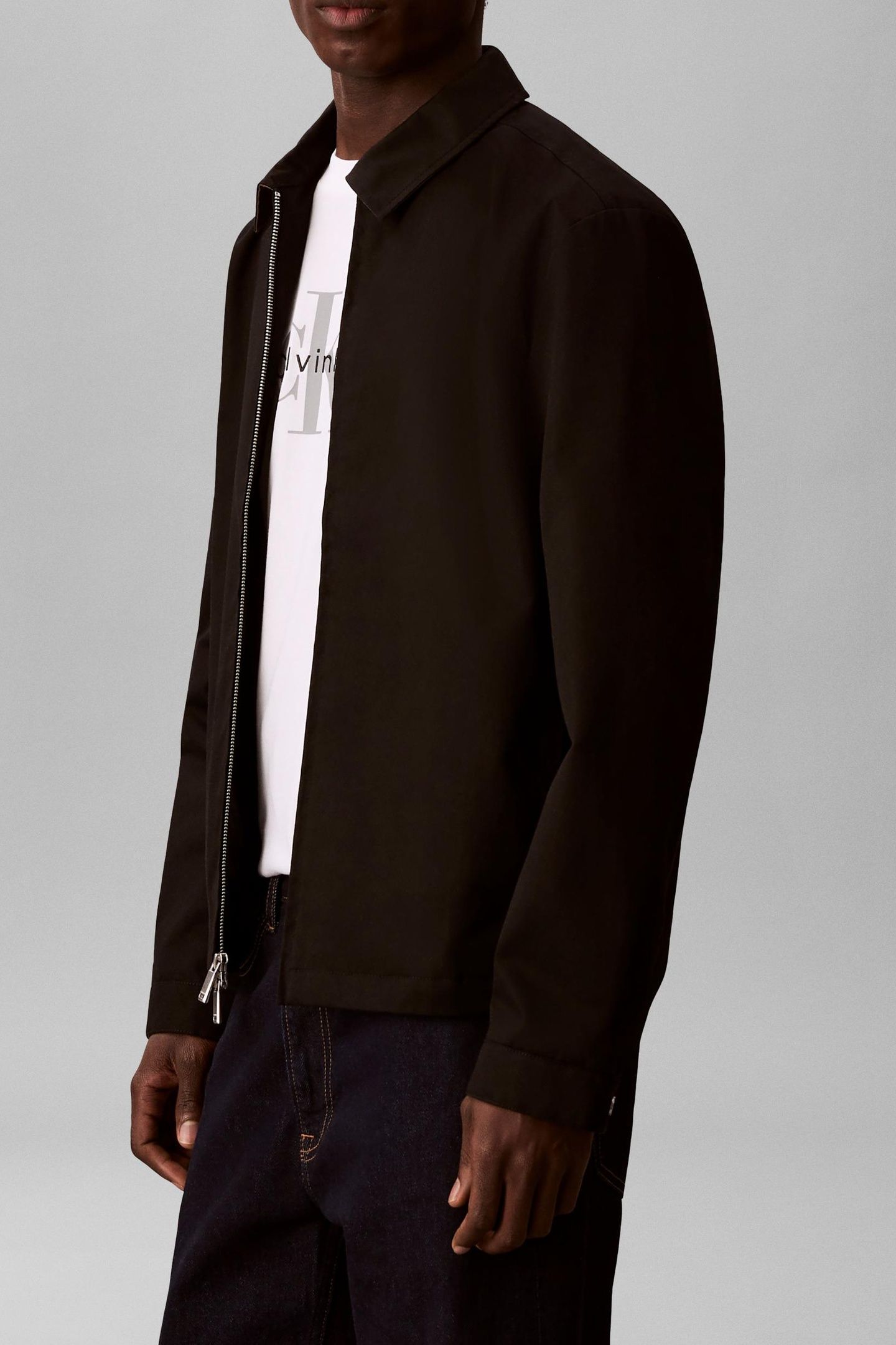 LS COTTON WING COLLAR JACKET BLACK 3