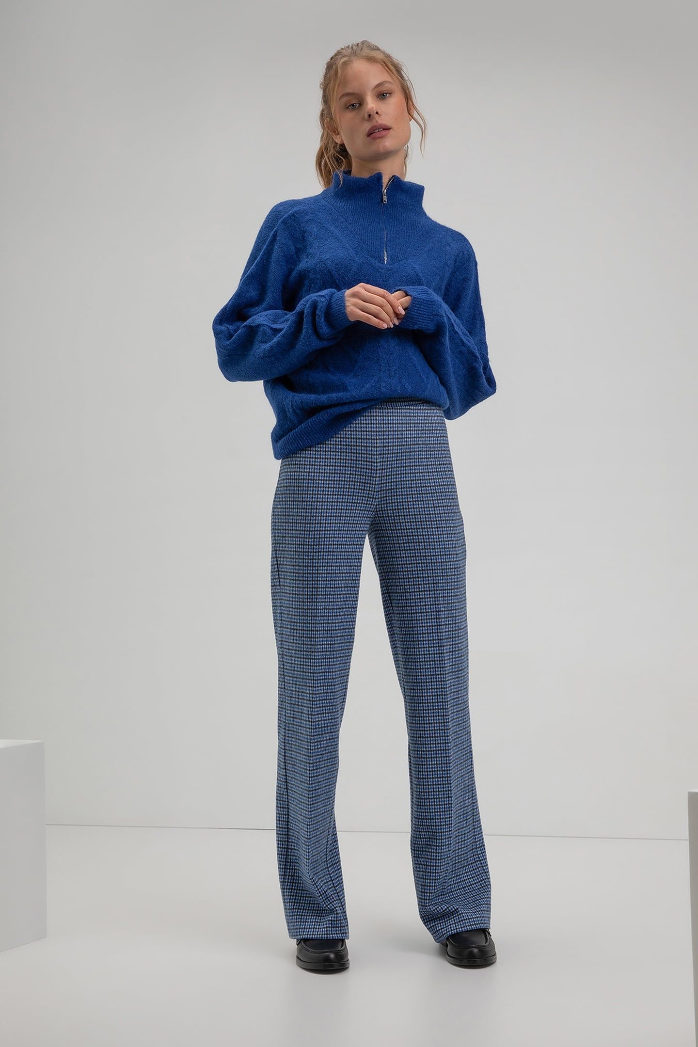 KYANO PANTS NAVY CHECK 2