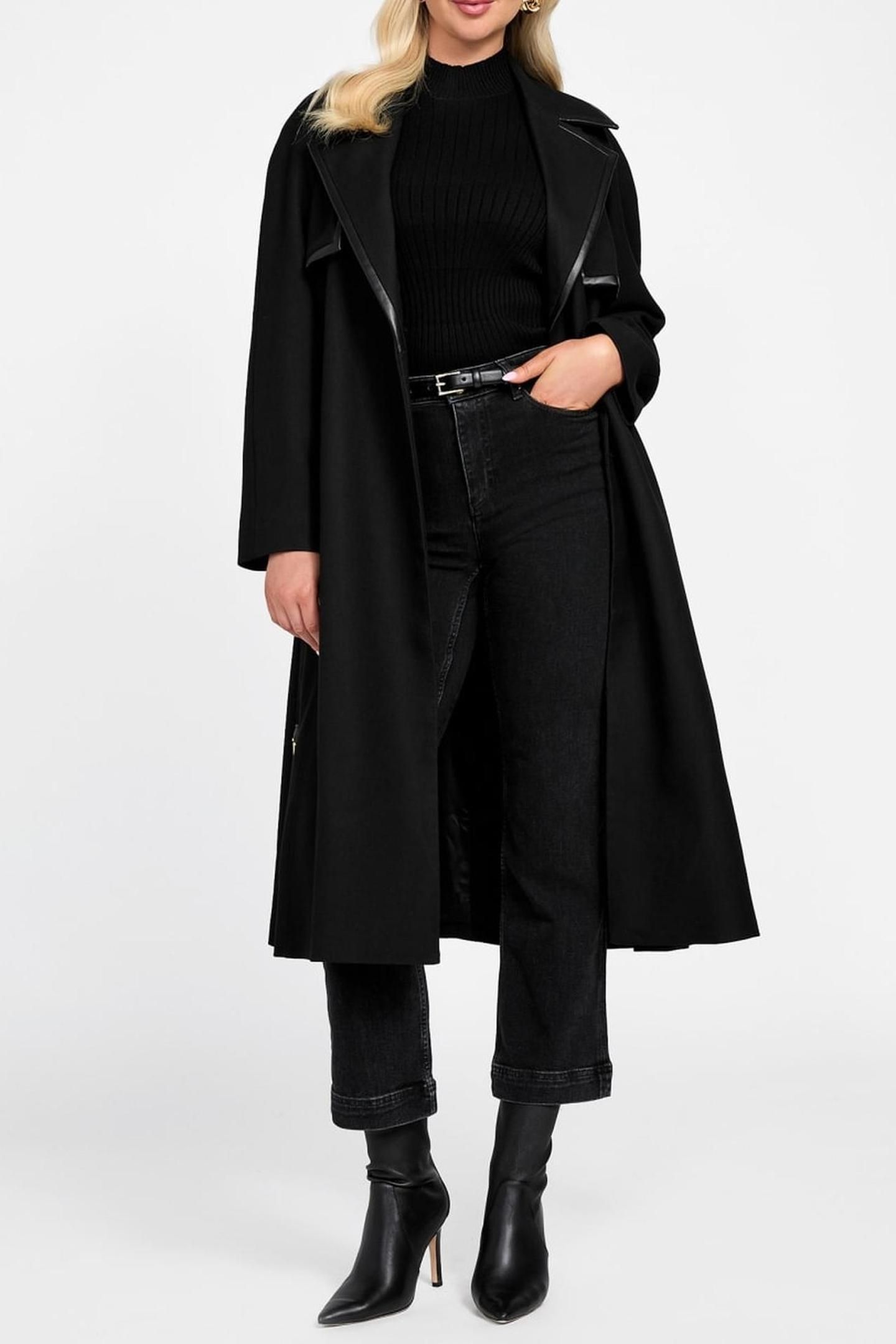 NATALIE LONG TRENCH JET BLACK MULTI 2