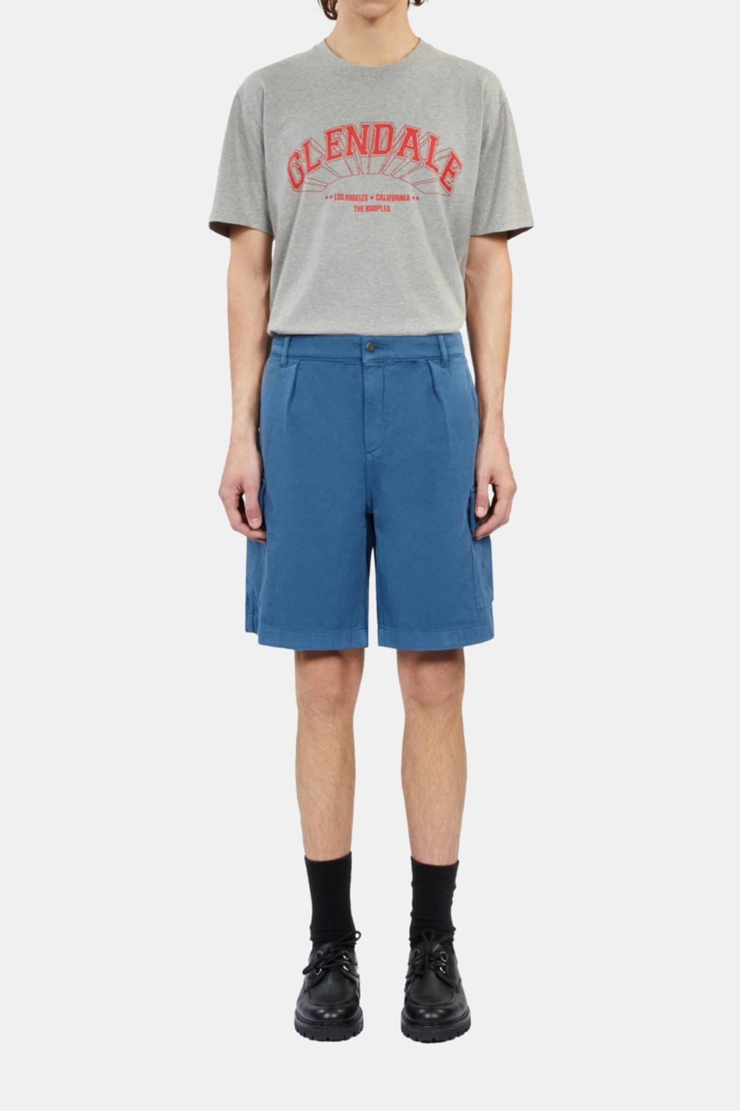 CASUAL CARGO SHORTS W PLEATS AND PATCH POCKETS MIDDLE NAVY 1