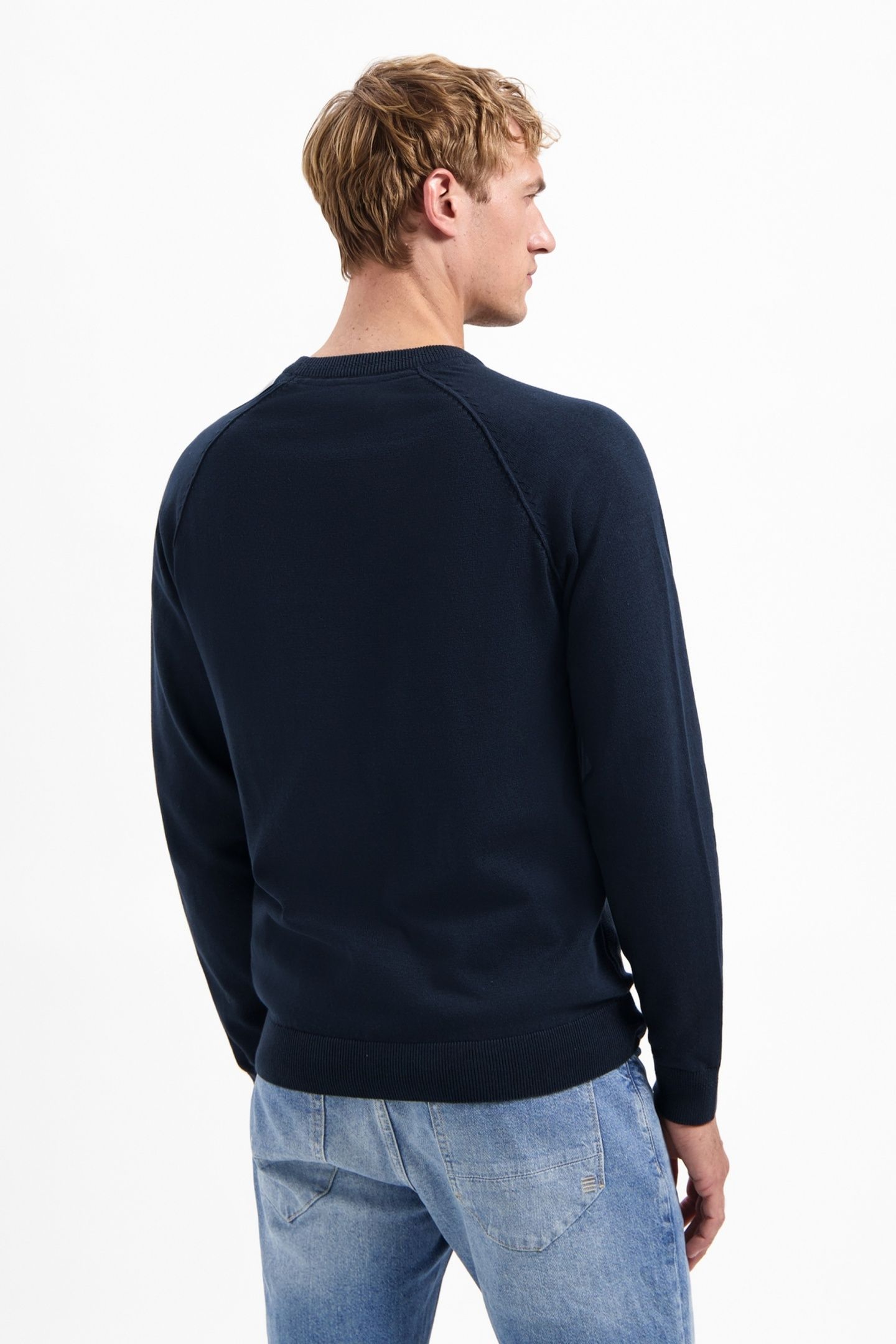 PULLOVER CREWNECK SOLID WAFFLE KNIT NIGHT 4