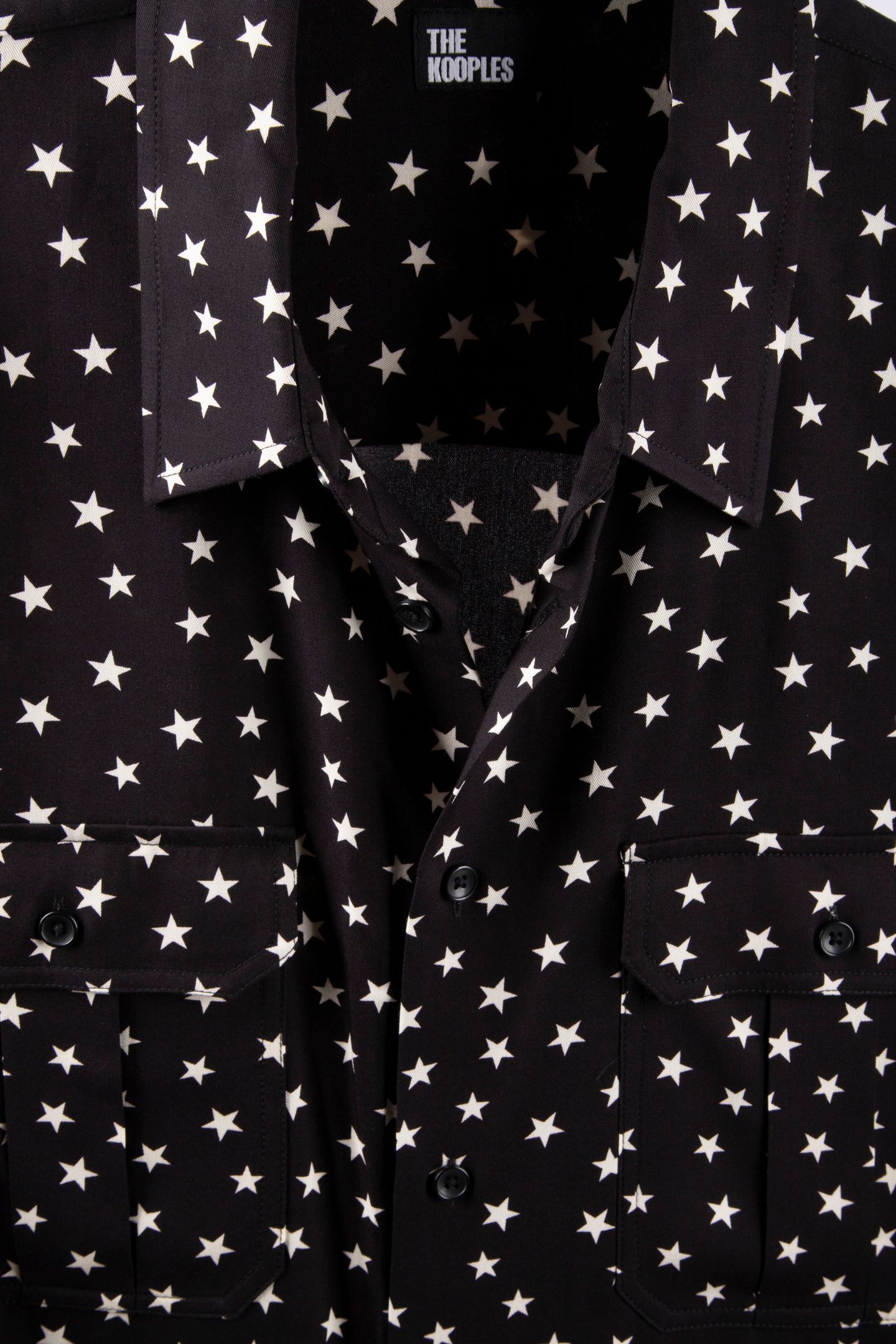 LONG-SLEEVED SHIRT WITH STAR PRINT BLACK WHITE 5