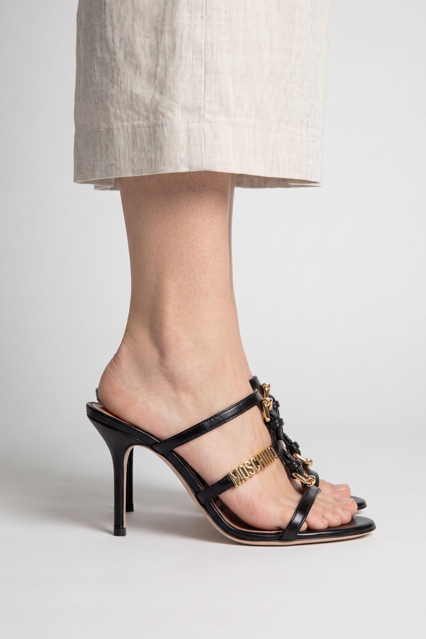 GOATSKIN MULES BLACK 3