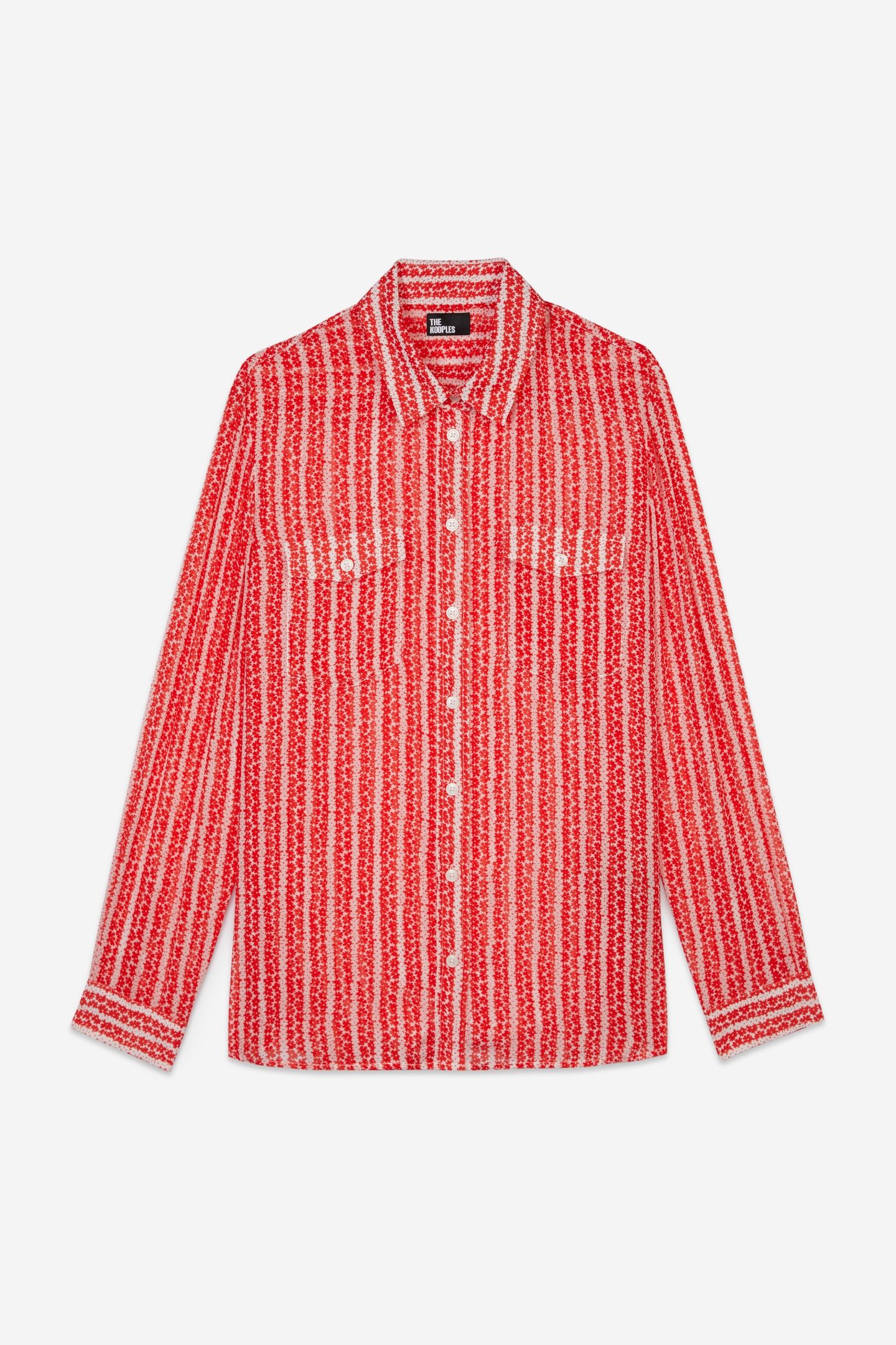 LONG-SLEEVED GEORGETTE SHIRT RED WHITE 5
