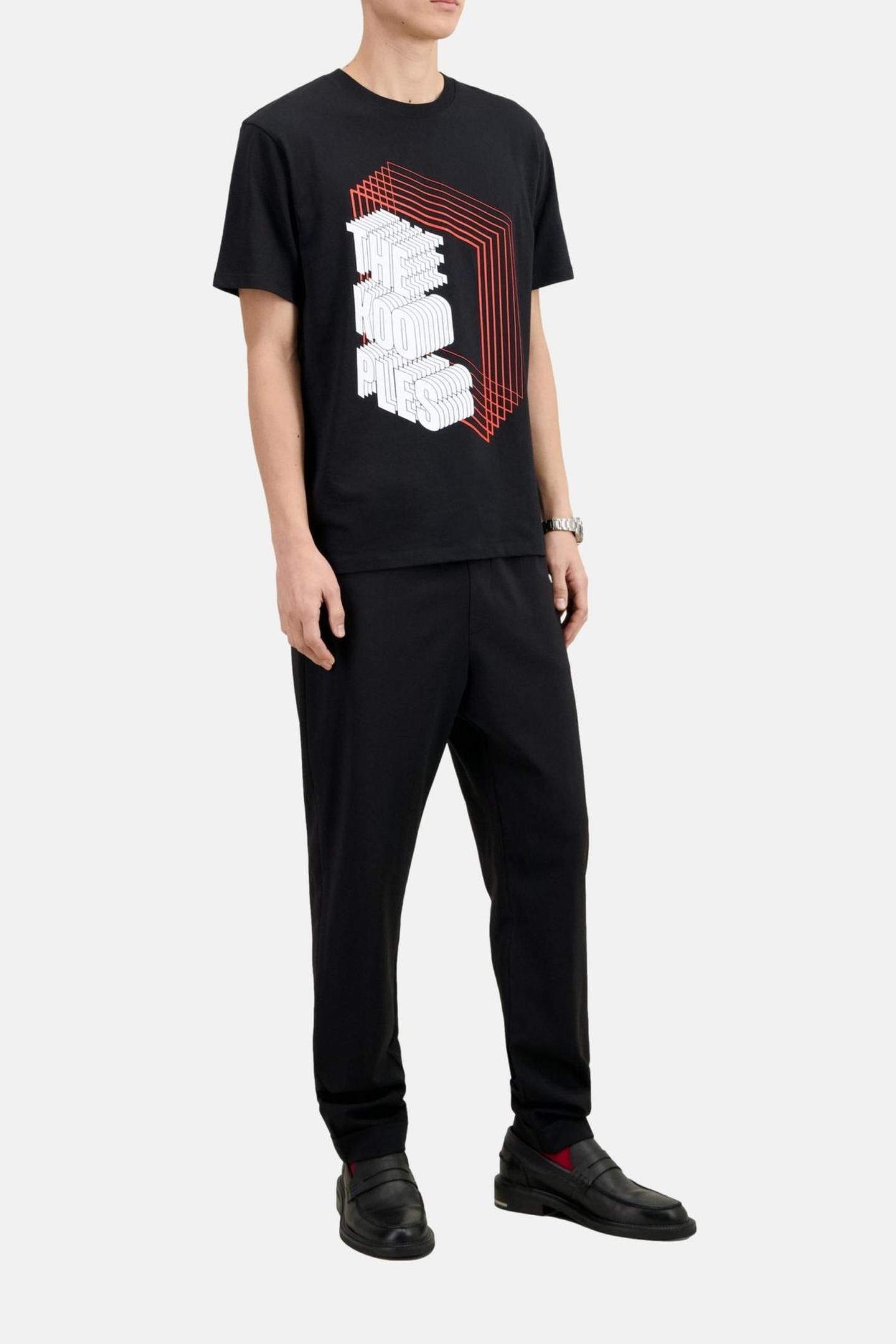 SHORT-SLEEVED T-SHIRT WITH NEON PRINT BY THE KOOPLES BLACK 2