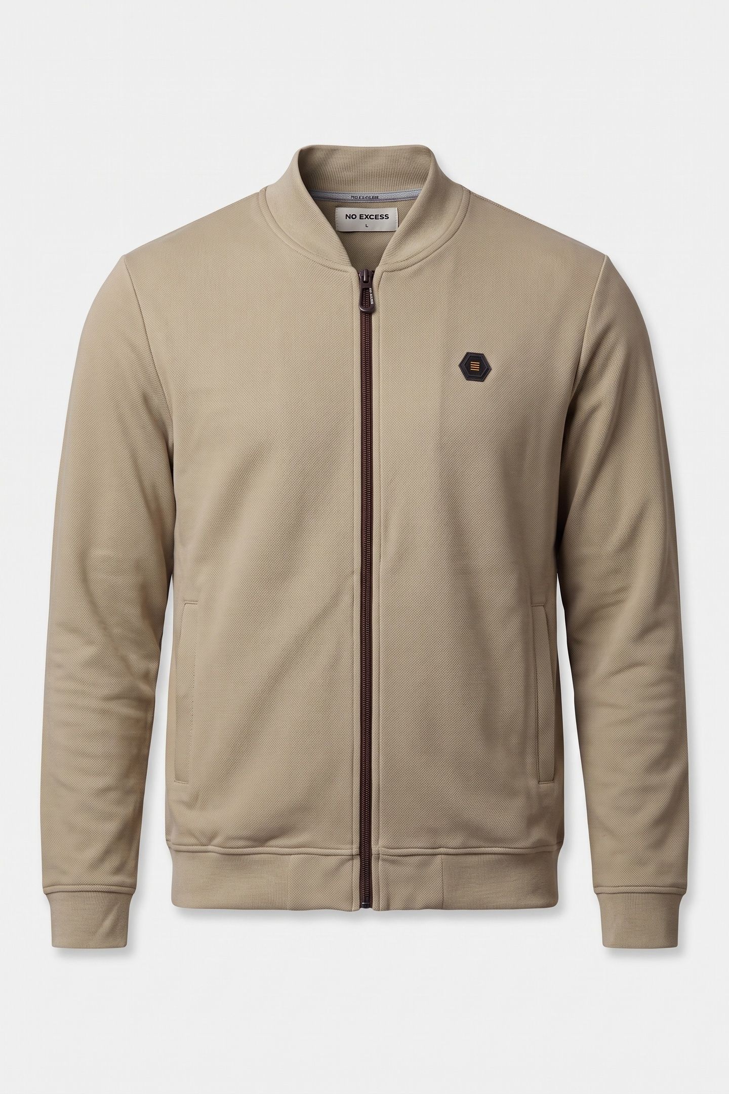 SWEATER FULL ZIPPER PIQUE BOMBER LIGHT MOSS 3