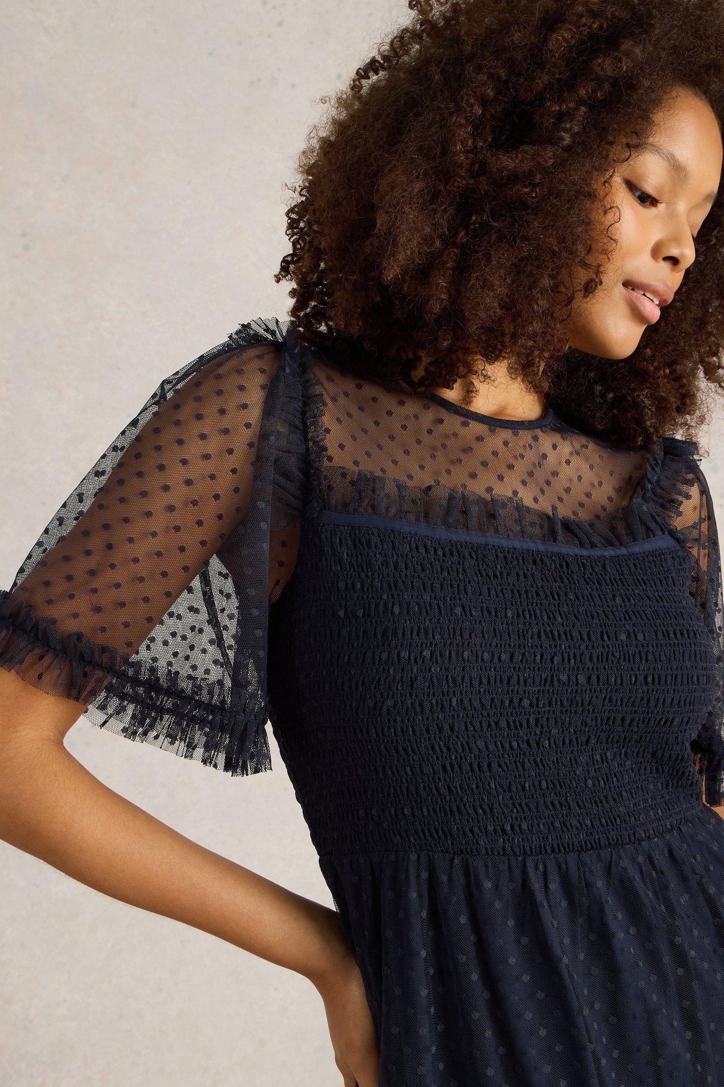 NOVA TULLE DRESS NAVY MULTI 8