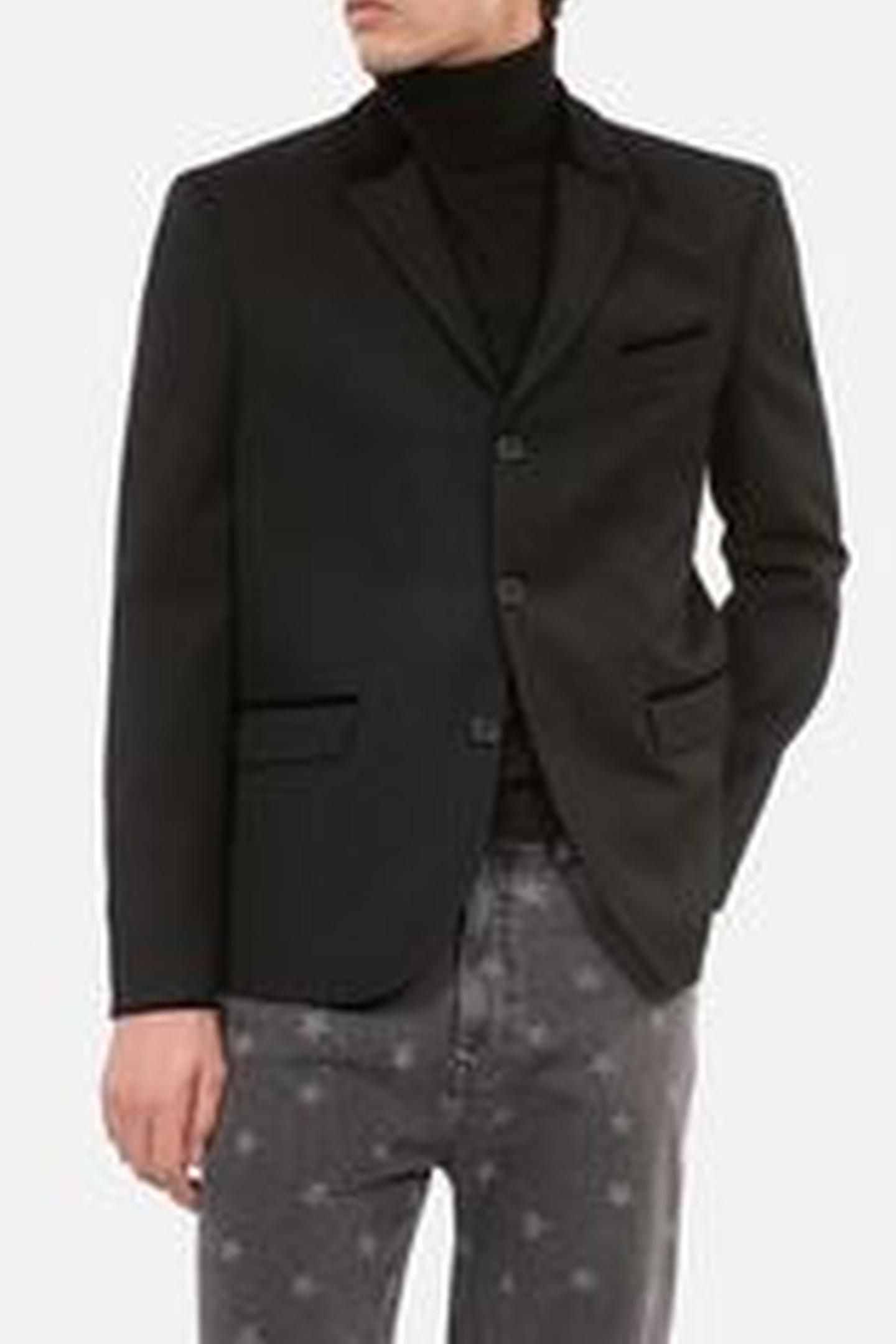 STRAIGHT-CUT JACKET WITH 3 BUTTONS & 3 POCKETS BLACK 2