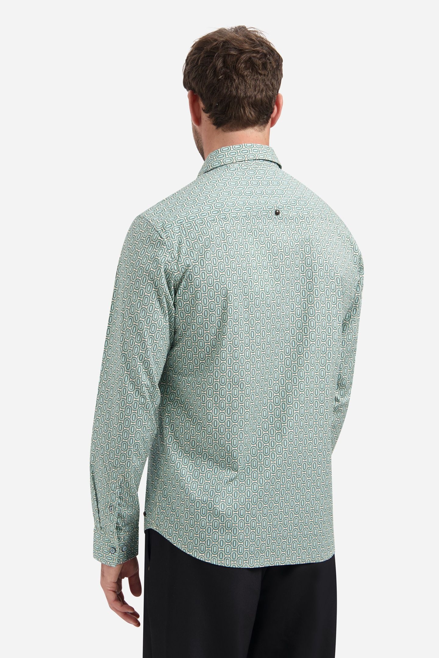 SHIRT STRETCH ALLOVER PRINTED SEABLUE 2