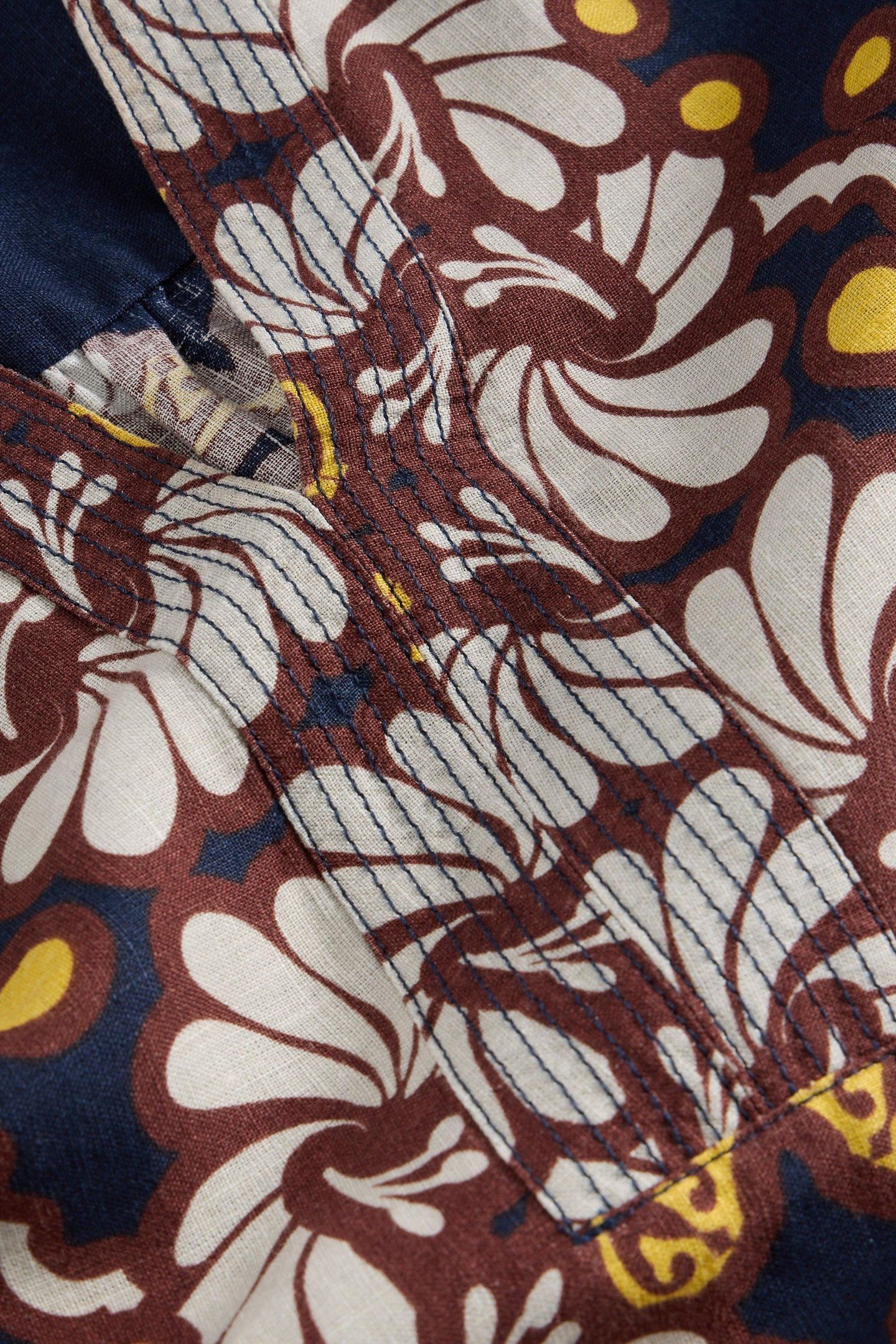 JUNE LINEN DRESS NAVY MULTI 6