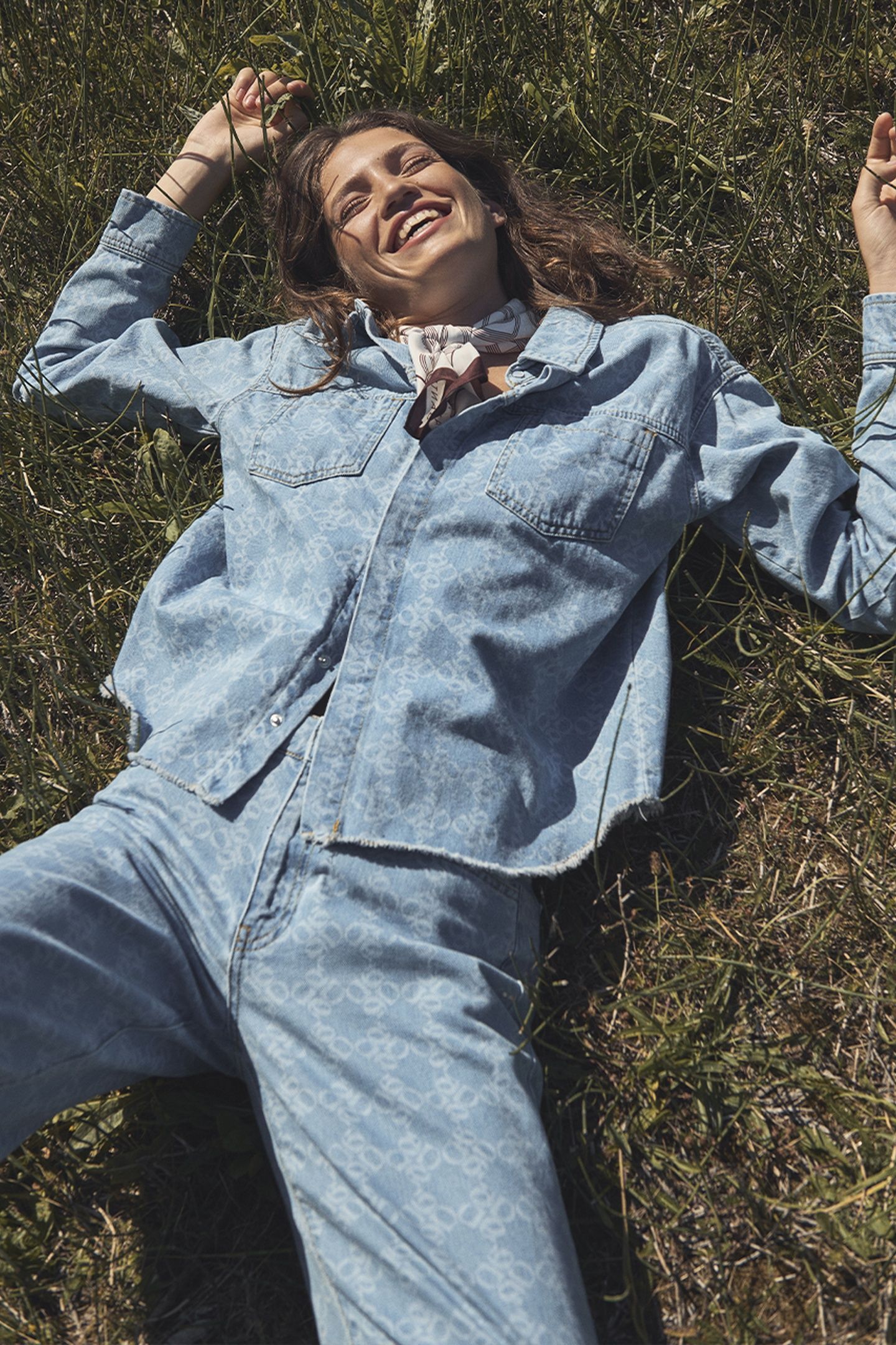 LONE MONOGRAM JEANS SHIRT SKYWASH BLUE 8
