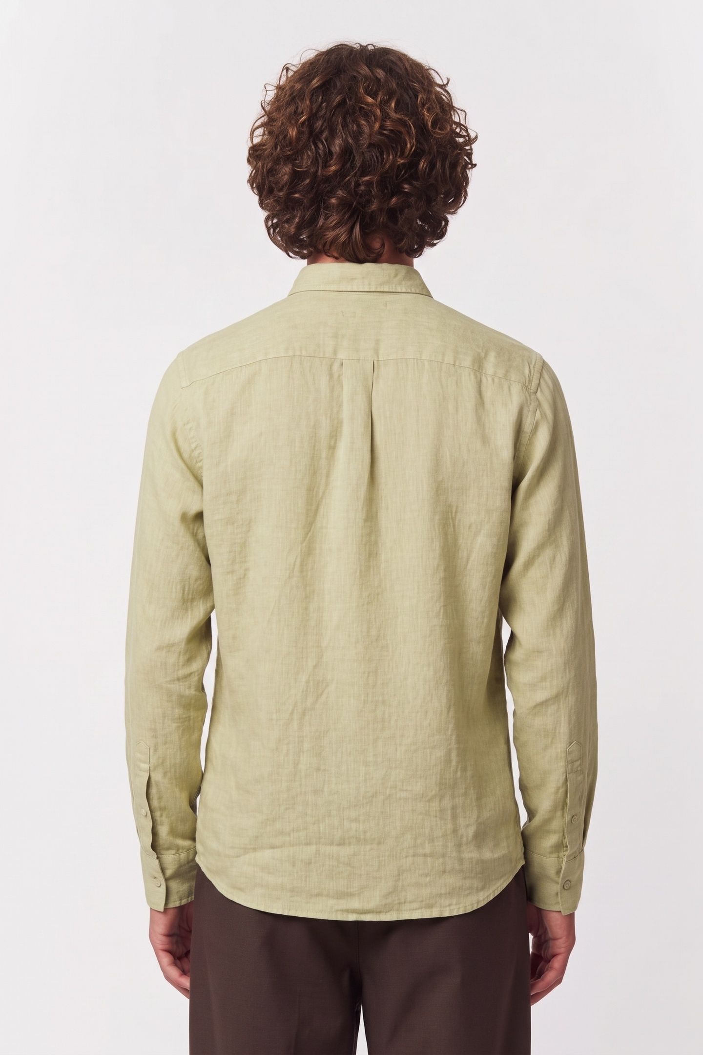 GUESS ECO LS NAPA LINEN SHIRT VETIVER LEAF MULTI 2