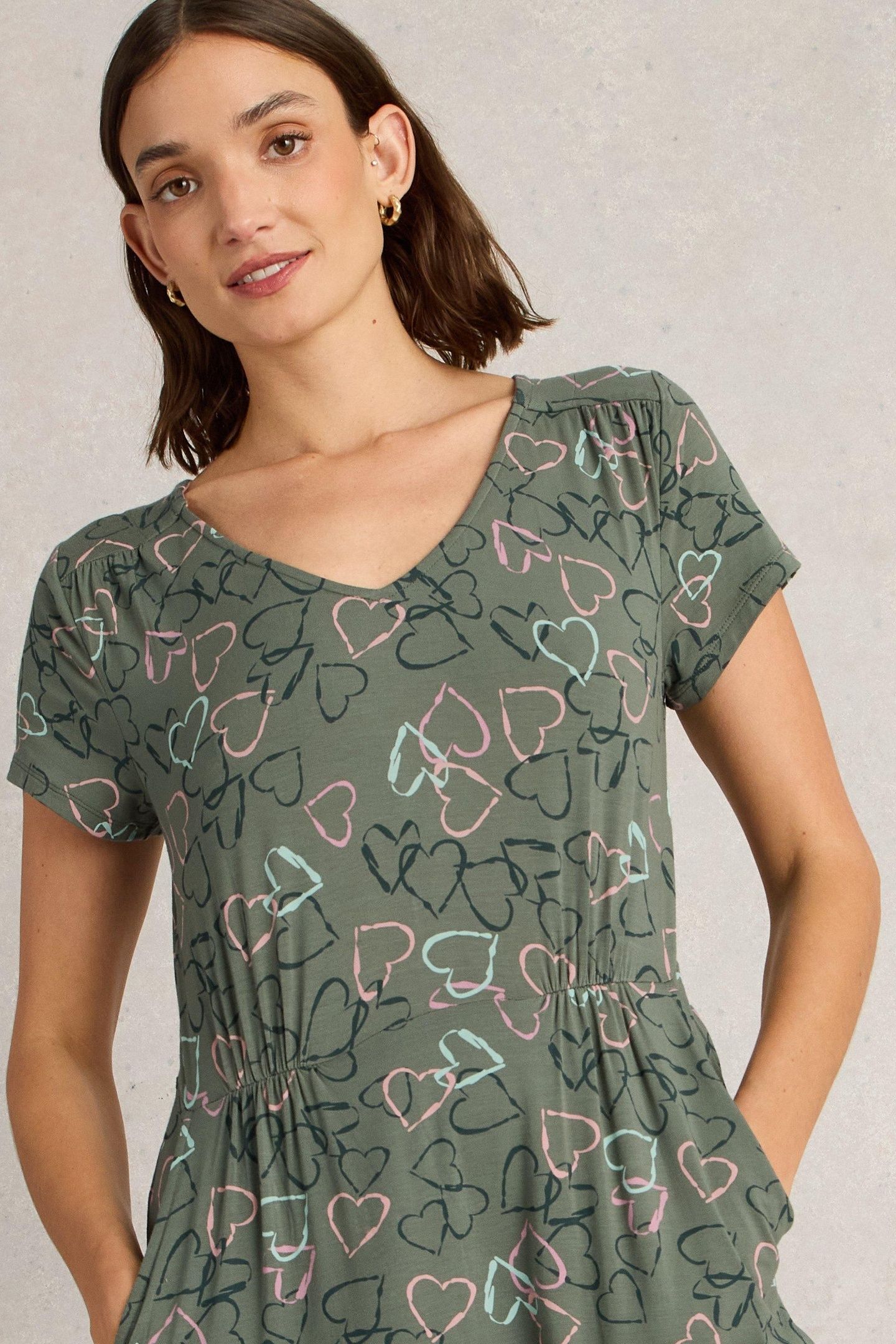 TALLIE JERSEY DRESS GREEN PRINT 1