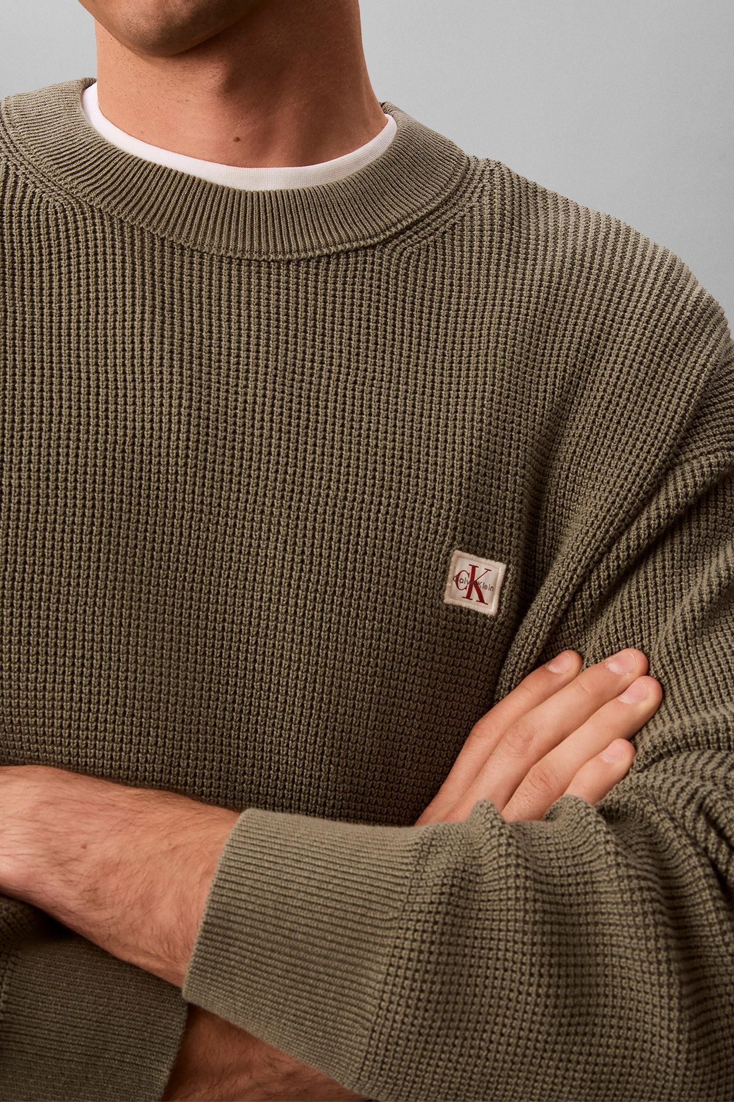 LONG SLEEVE EASY COTTON WAFFLE DUSTY OLIVE 6