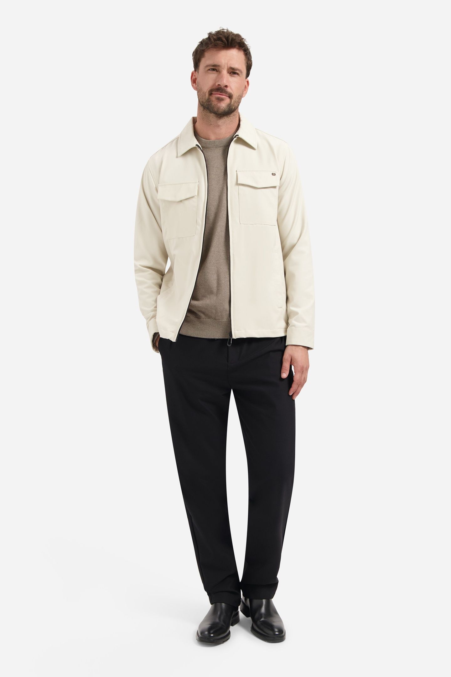 OVERSHIRT FULL ZIPPER STRETCH SEDOC STONE 3