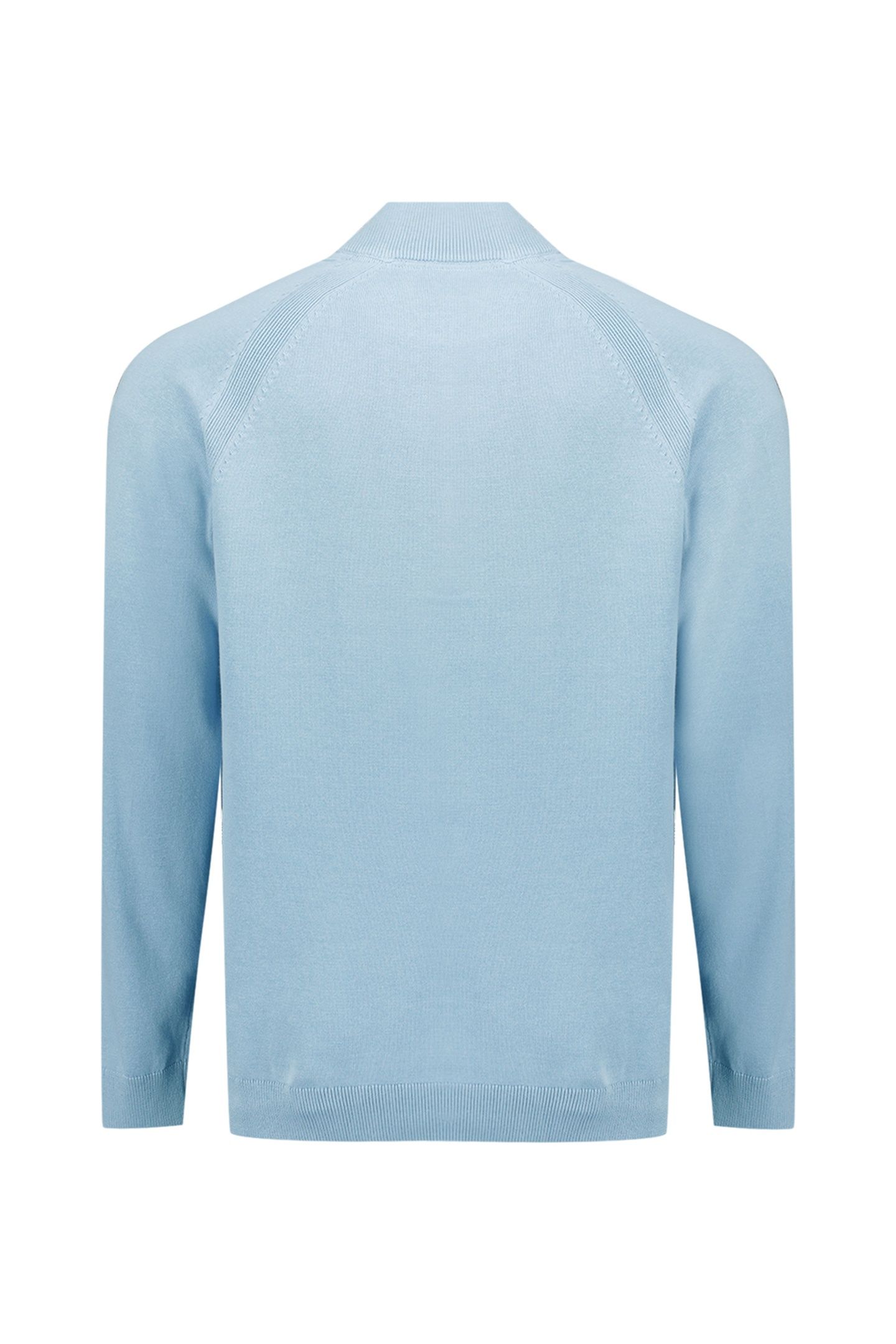 PULLOVER HALF ZIP HIGH COLLAR SOLID DUSTY BLUE 5