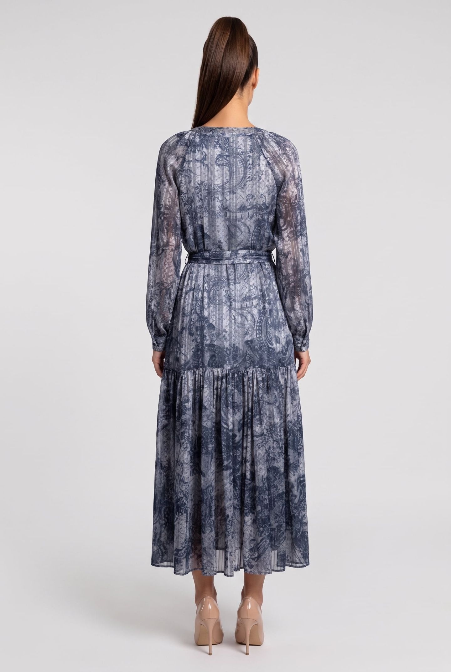 GUESS ECO BREANNA LONG DRESS INDIGO TOILE DE JOUY 2
