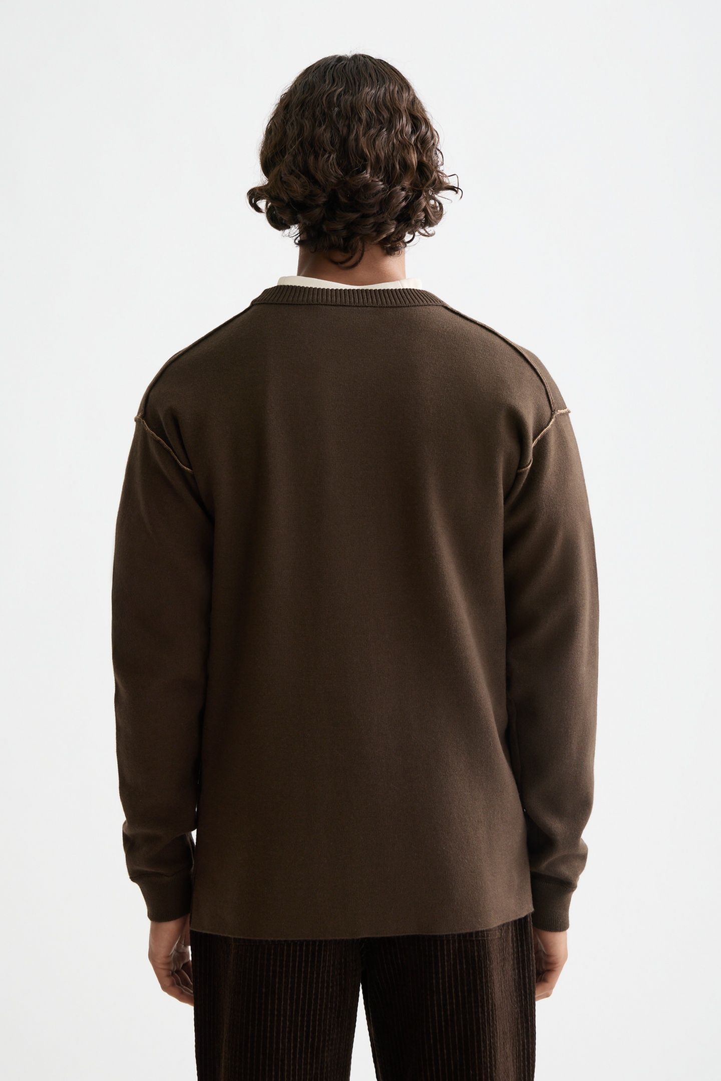 MERINO DOUBLE FACE DROPPED SHOULDER CREWNECK DEMITASSE 3