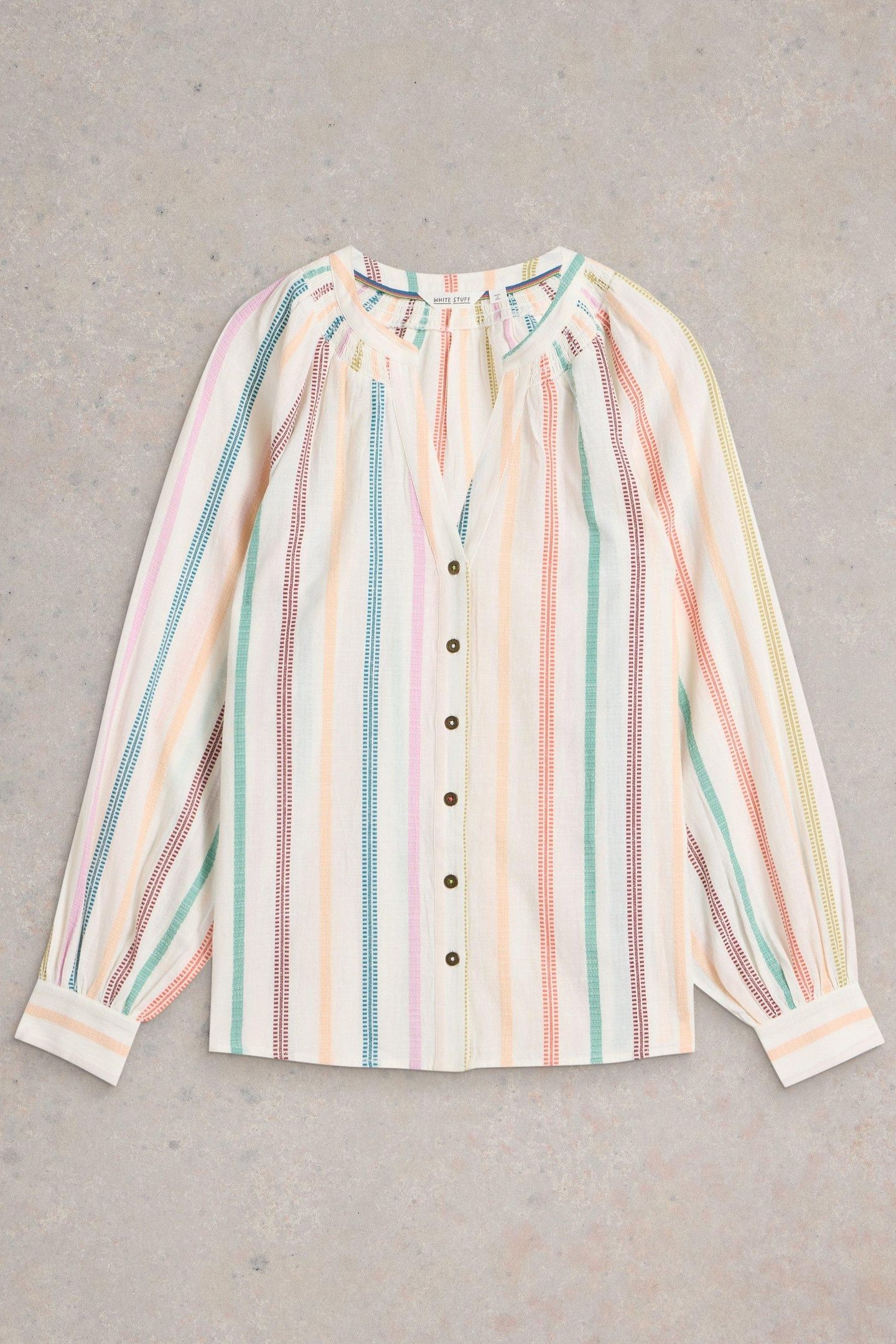 GILLY STRIPE JAQUARD TOP NATURAL MULTI 4