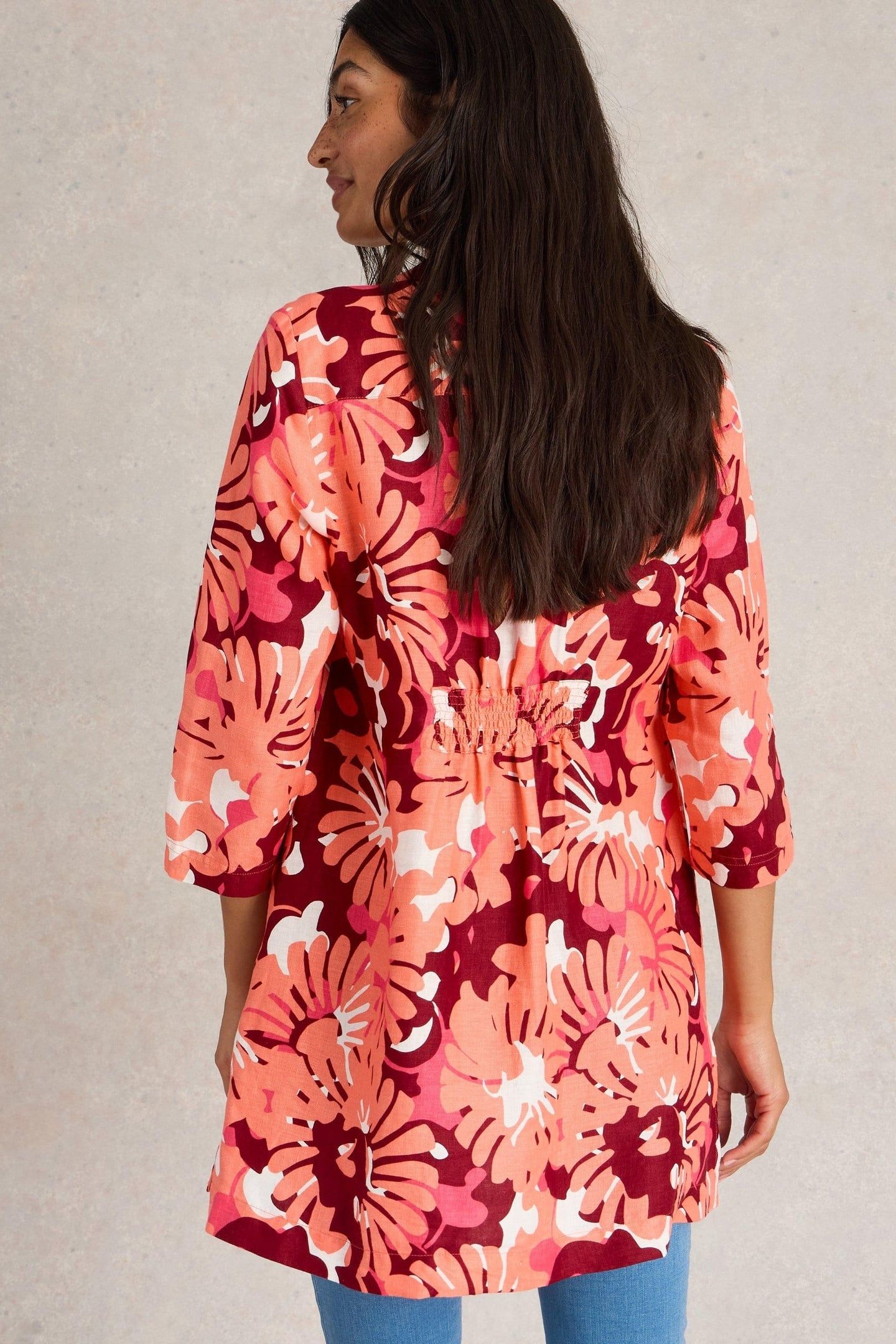 BLAKE LINEN TUNIC RED PRINT 3