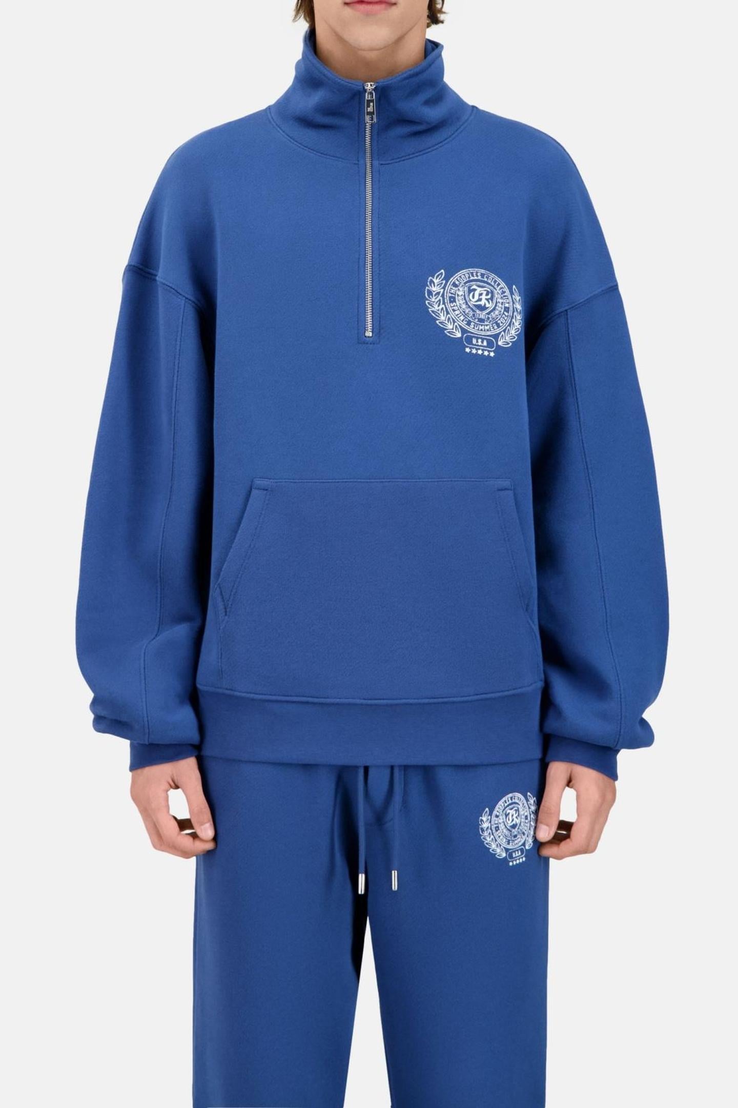 SWEATSHIRT A COL ZIPPE MIDDLE NAVY 1