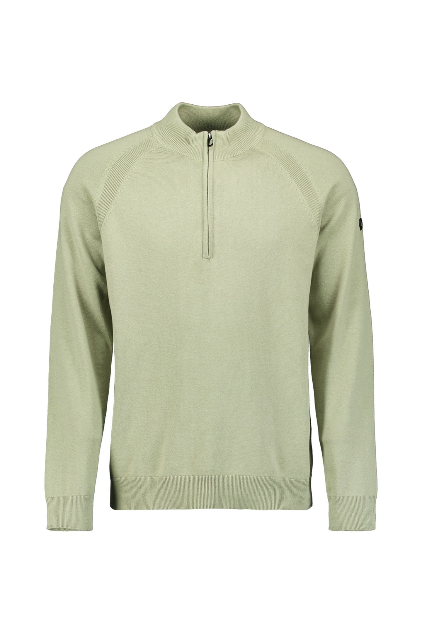 PULLOVER HALF ZIP HIGH COLLAR SOLID LIGHT MOSS 5