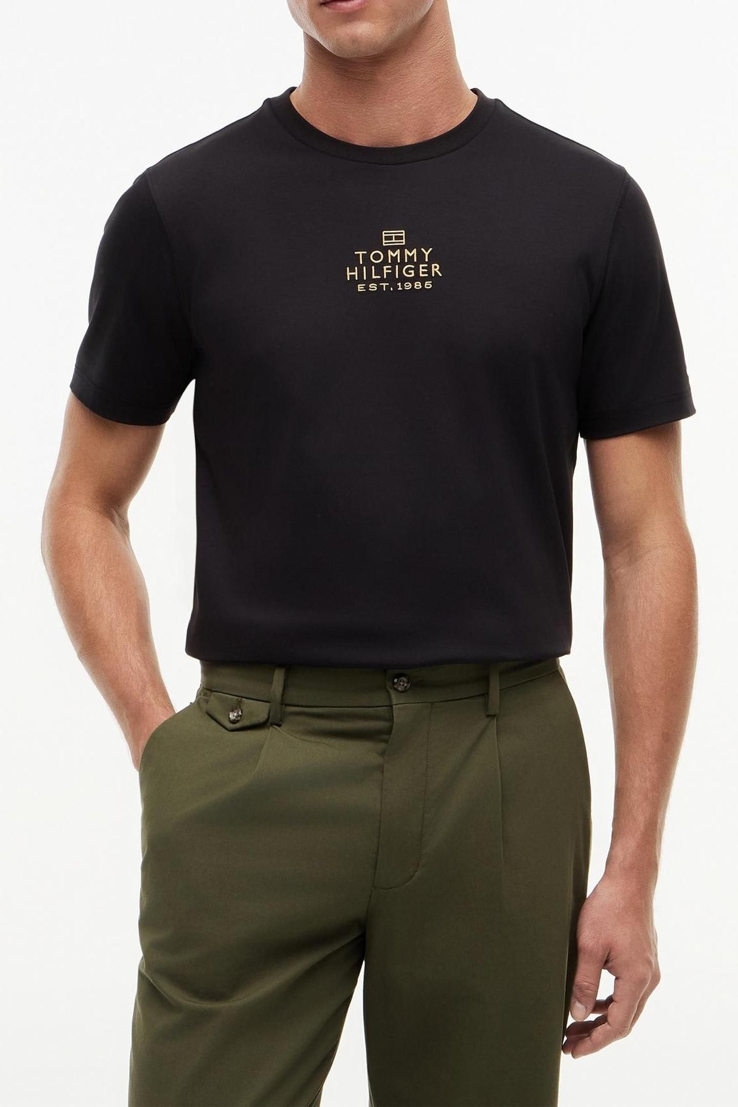 BRAND LOVE GOLD INTERLOCK T-SHIRT BLACK 1