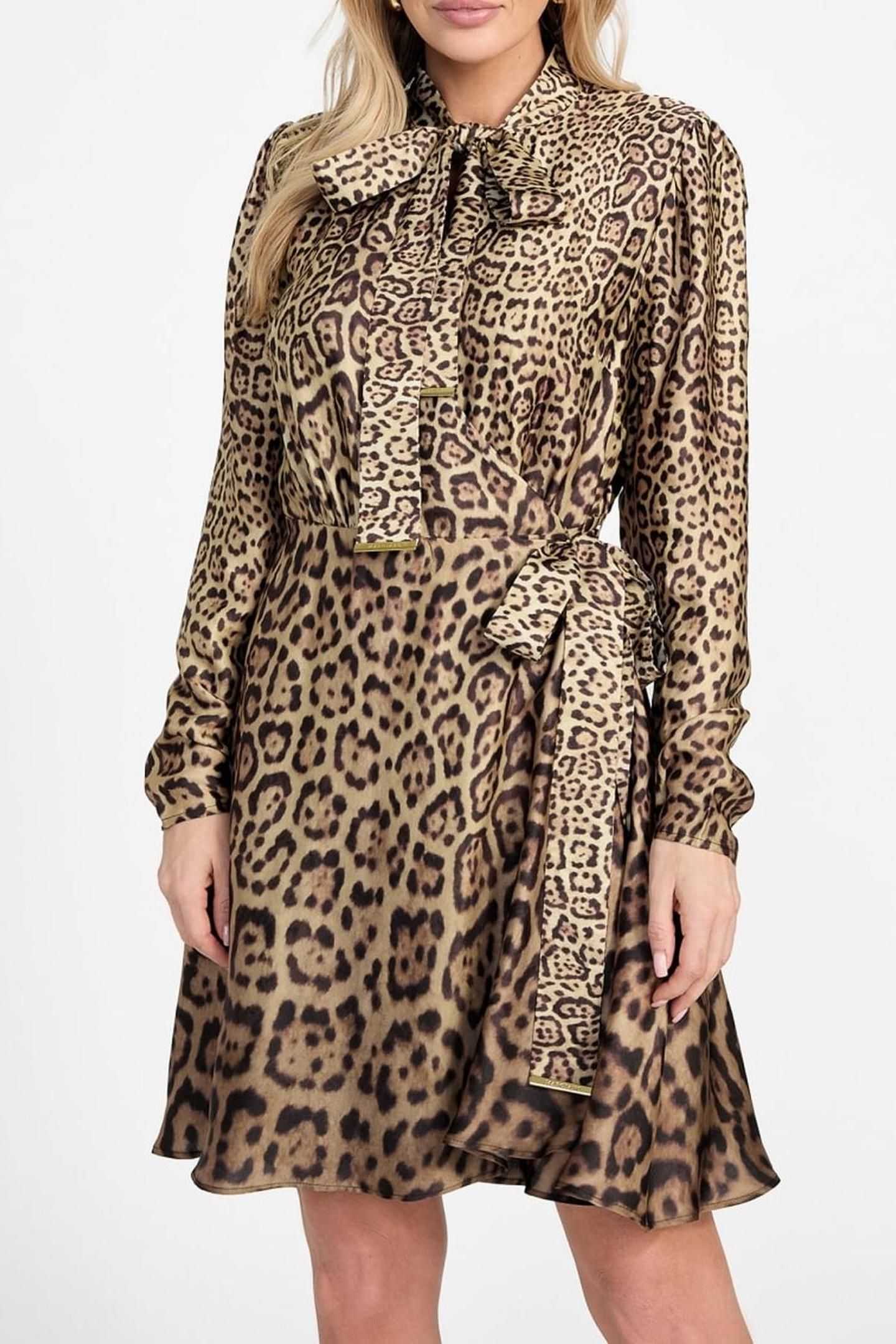 ALANIS WRAP W/TIE LS CHARMING LEOPARD DEG 1