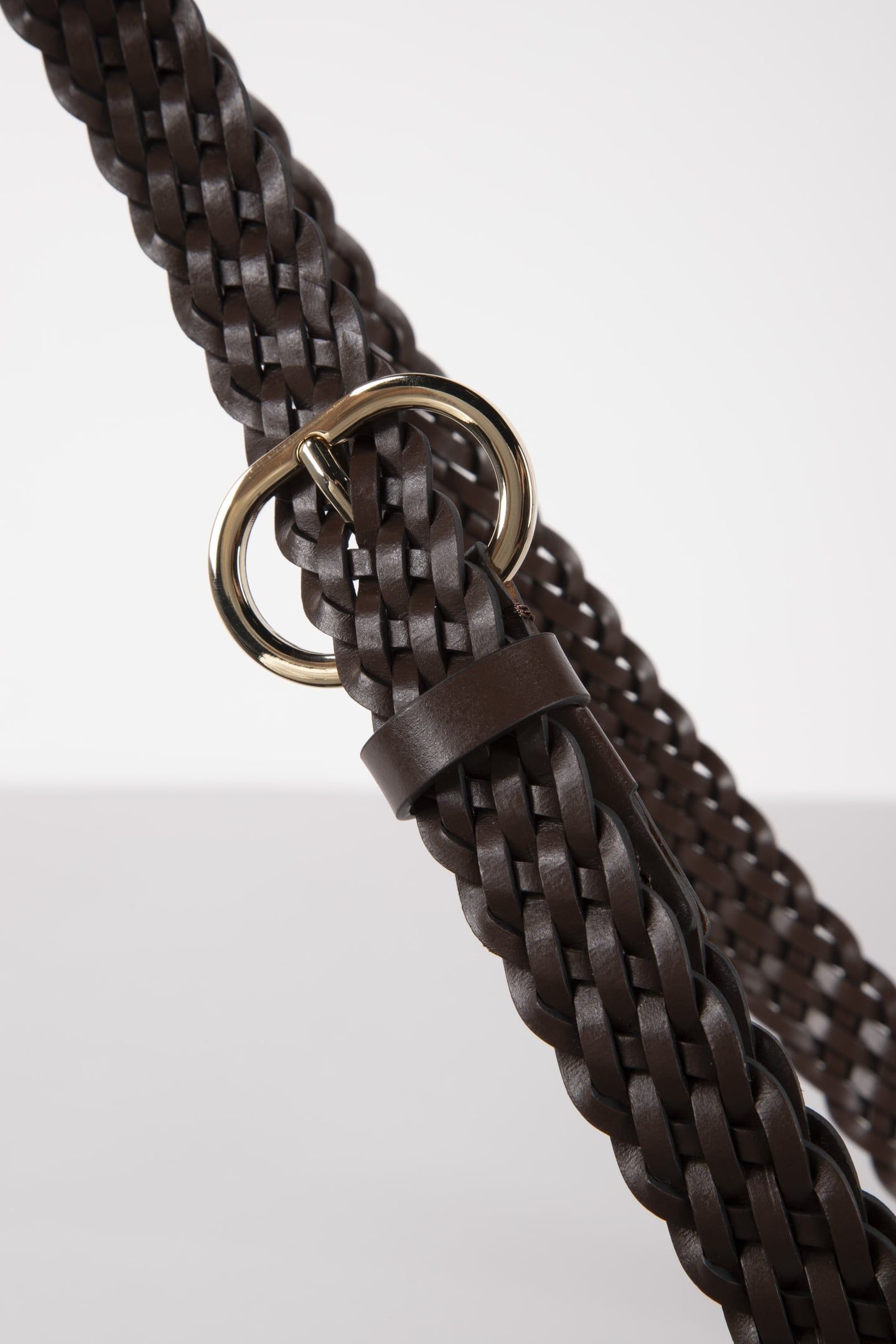TH CHIC 2.5 WOVEN LEATHER BELT RICH WALNUT 4
