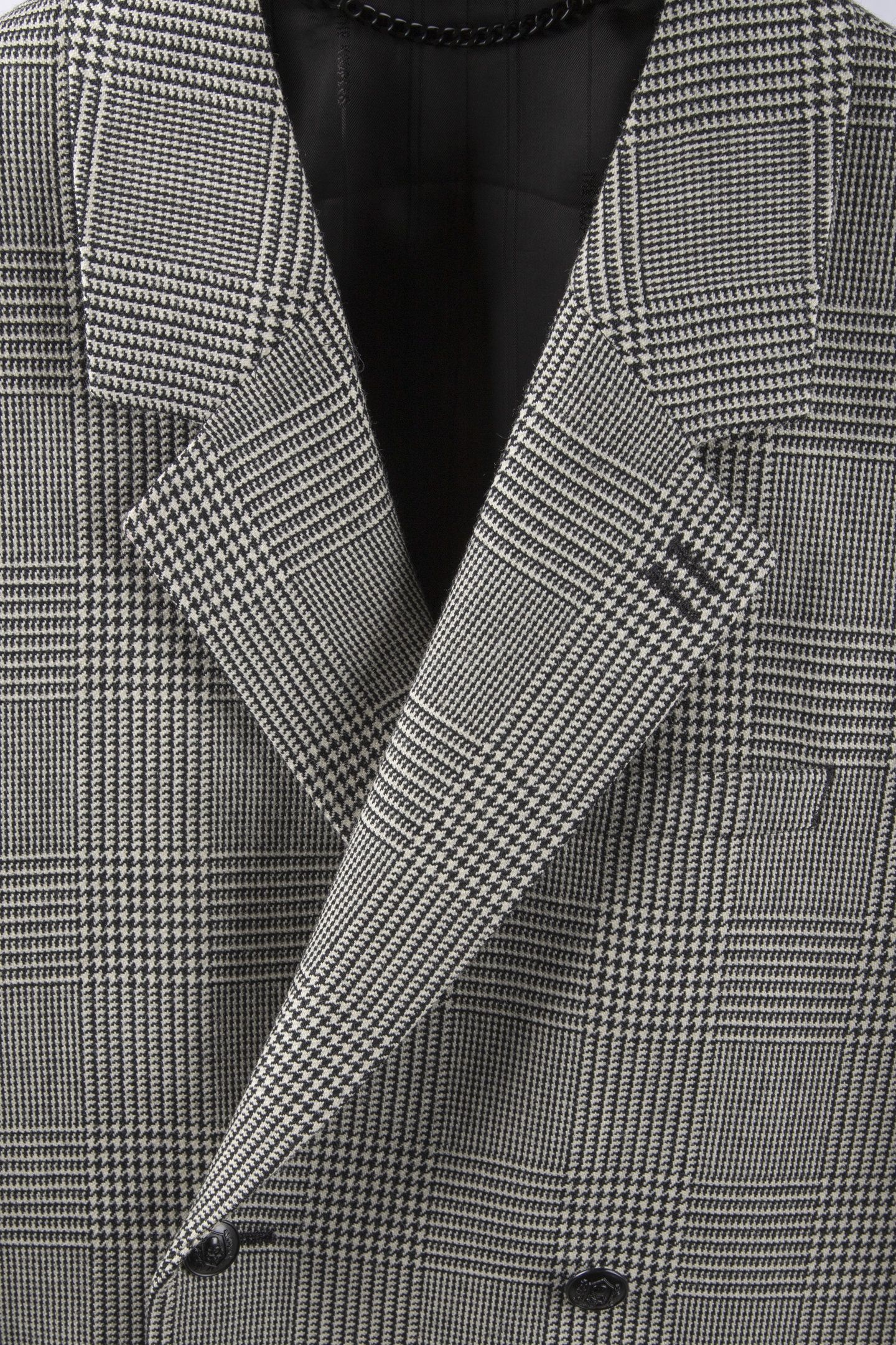 4-BUTTON DOUBLE-BREASTED JACKET BLACK WHITE 8