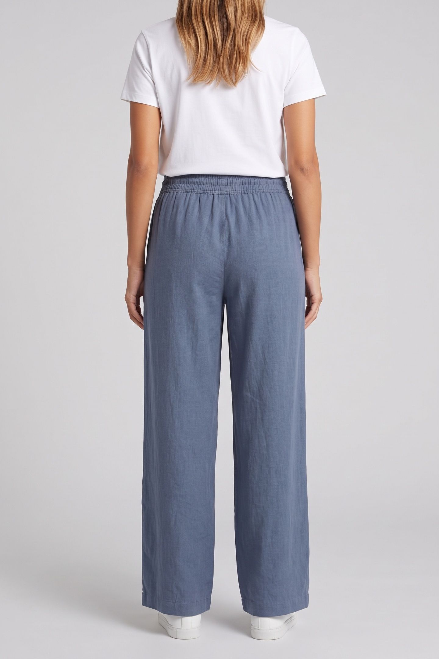 ELLA LINEN BLEND TROUSER MID BLUE 2