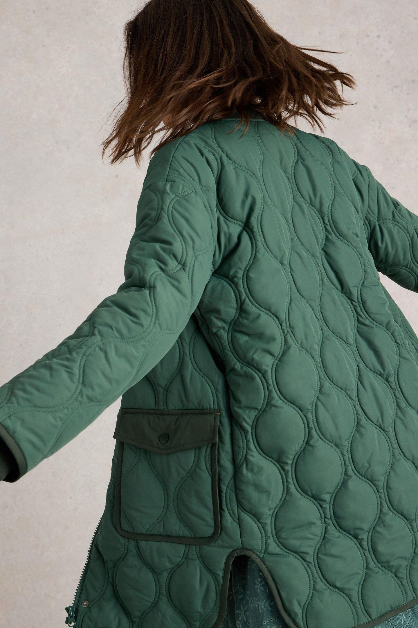 RAYA QUILTED COAT DARK GREEN 2