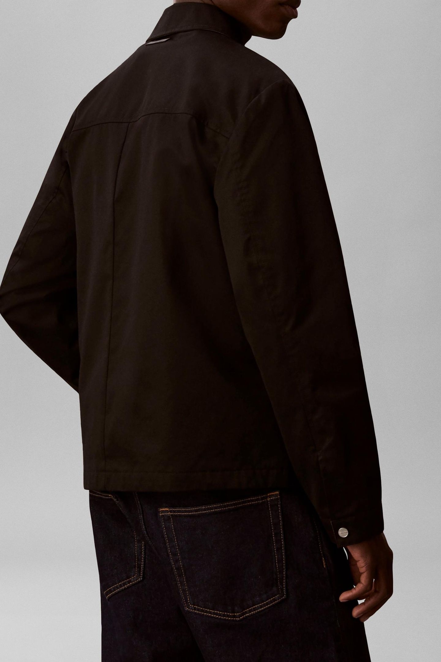 LS COTTON WING COLLAR JACKET BLACK 4