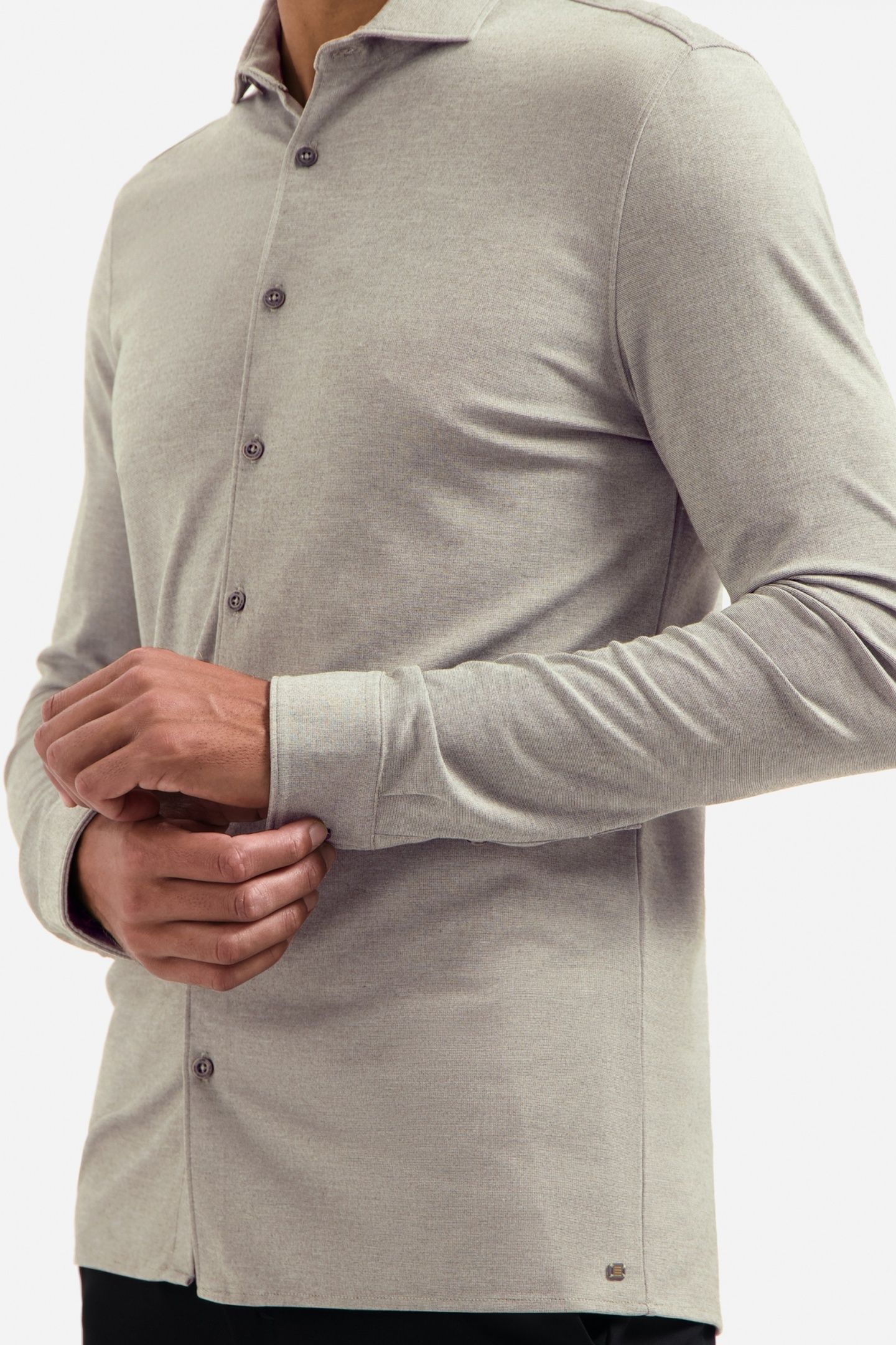 SHIRT JERSEY MELANGE STRETCH CLAY 2