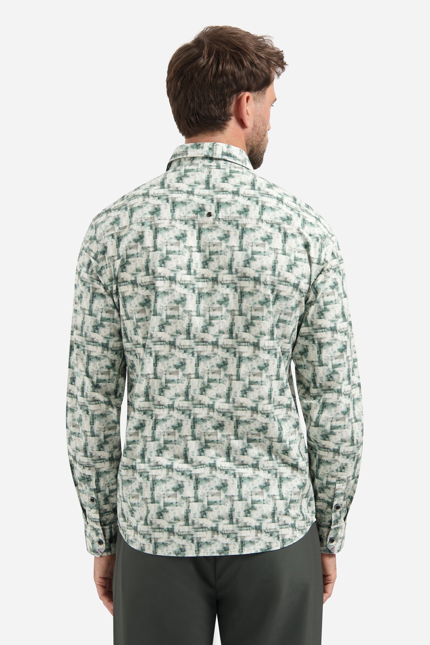 SHIRT STRETCH ALLOVER PRINTED SEABLUE 2