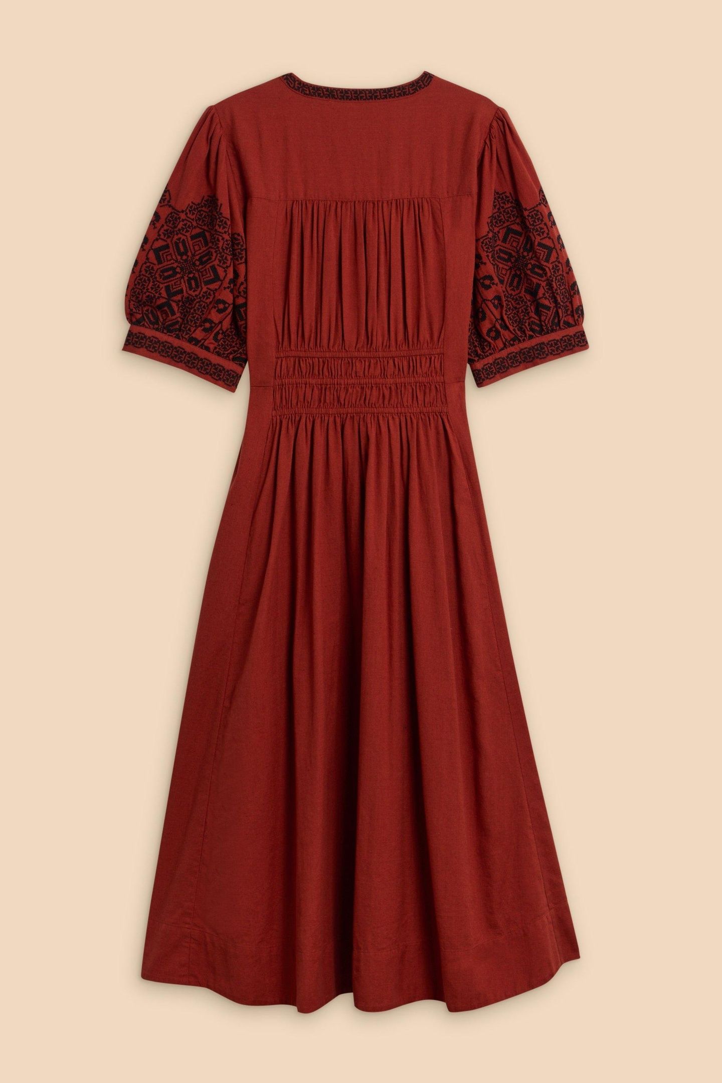 CELESTE EMBROIDERED DRESS RED MULTI 6