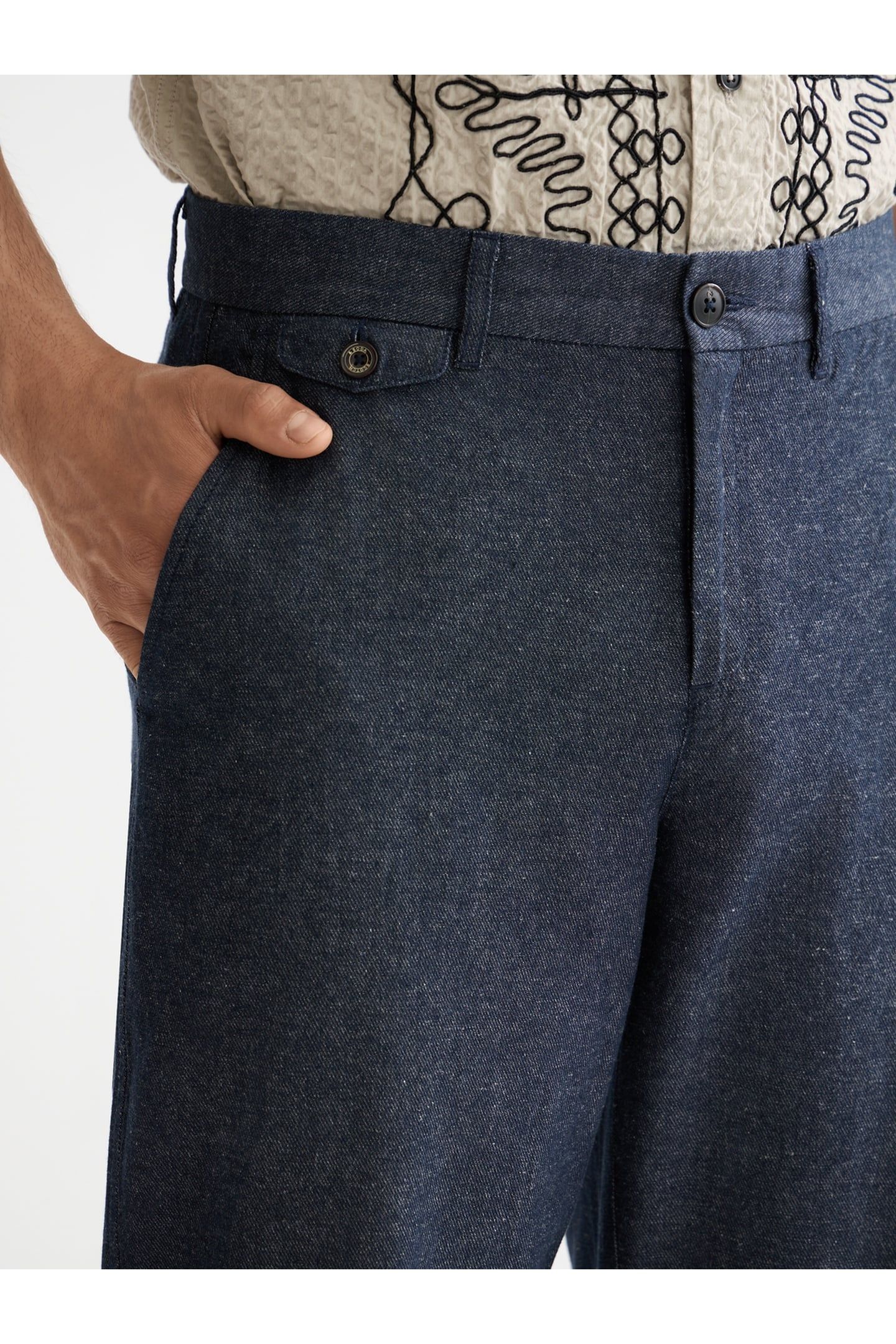 OTIS - COTTON LINEN TWILL RELAXED STRAIGHT FIT CHINO SKY CAP 6