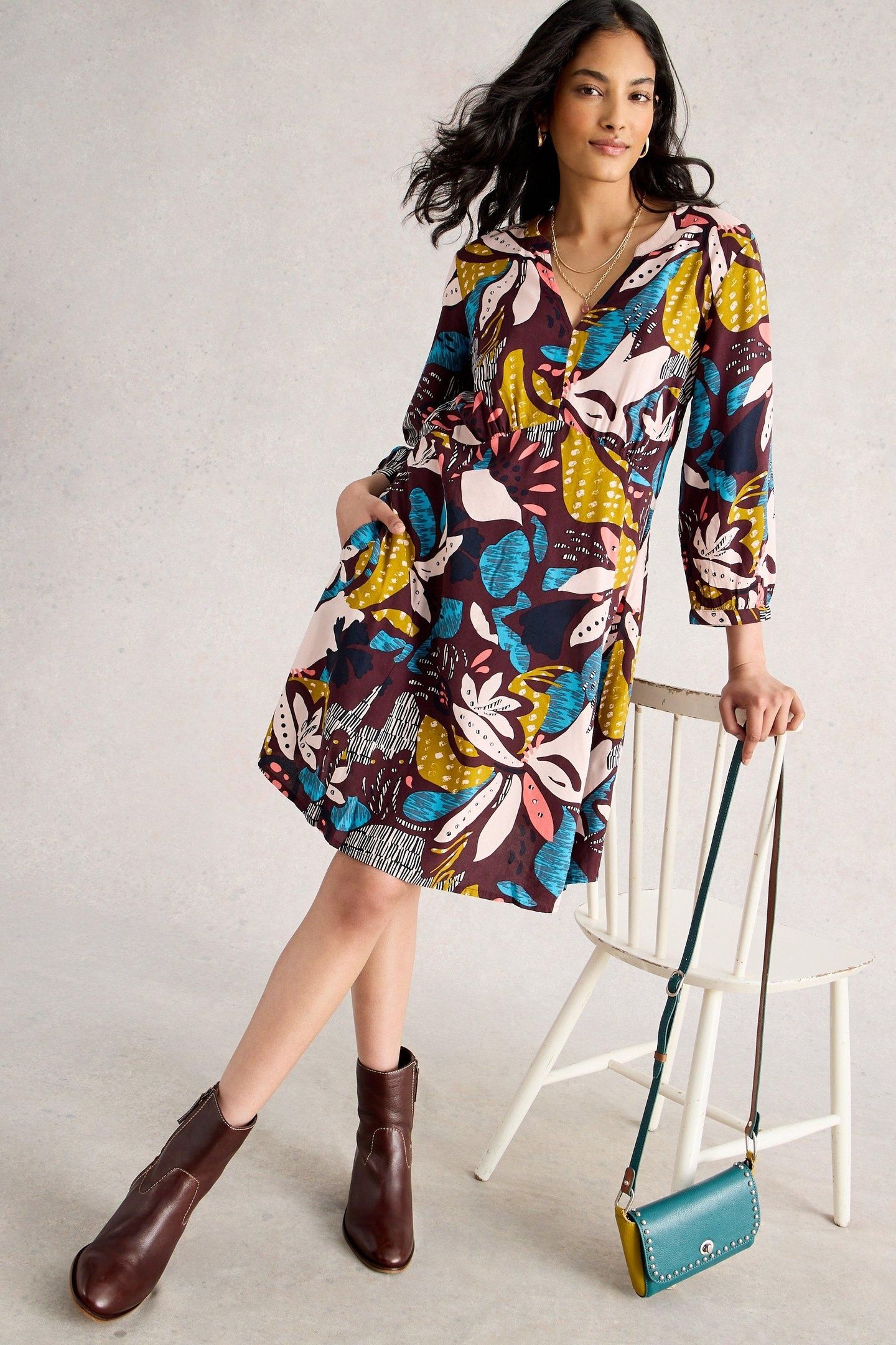 FLORA DRESS PLUM MULTI 2