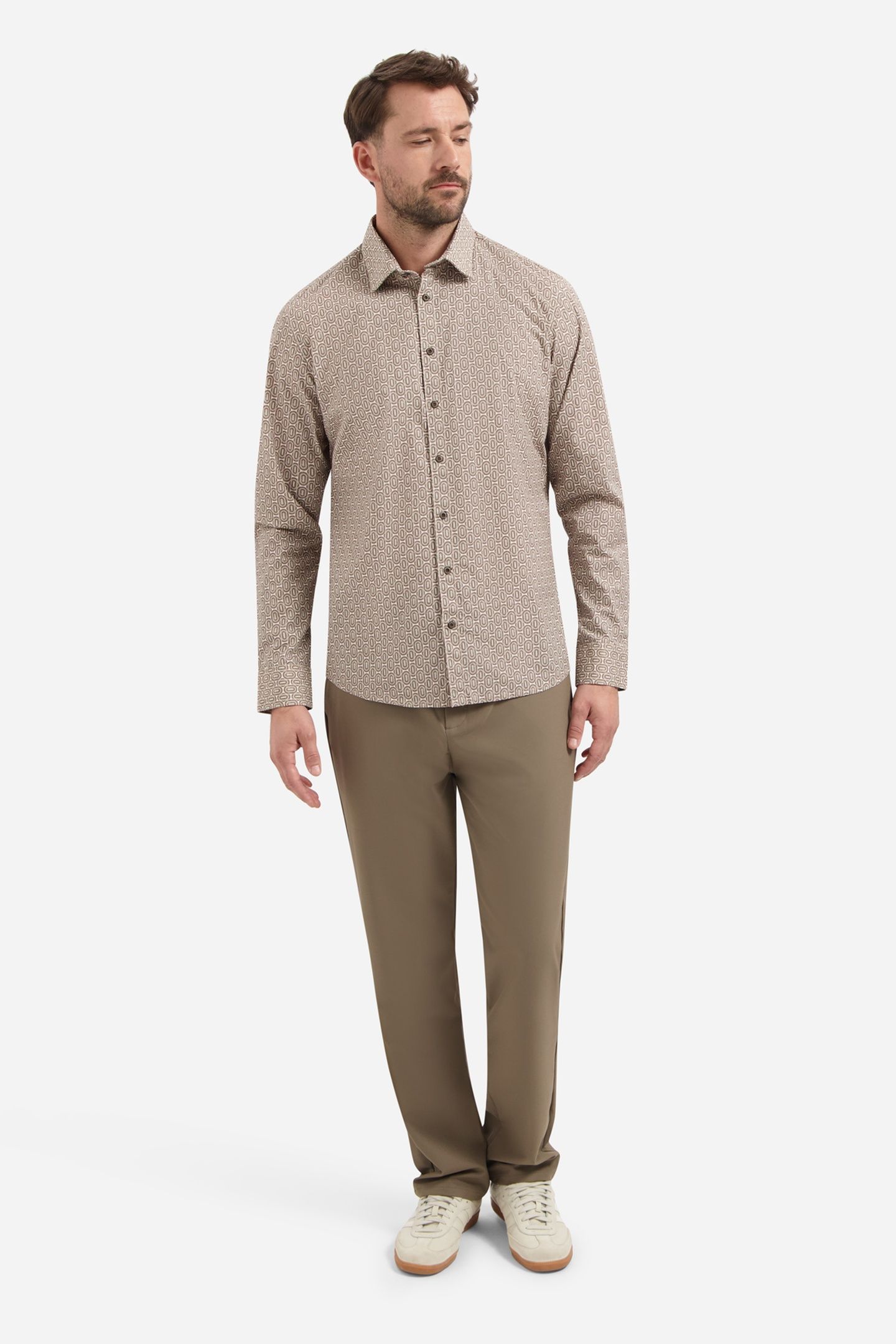 SHIRT STRETCH ALLOVER PRINTED RED WINE 3