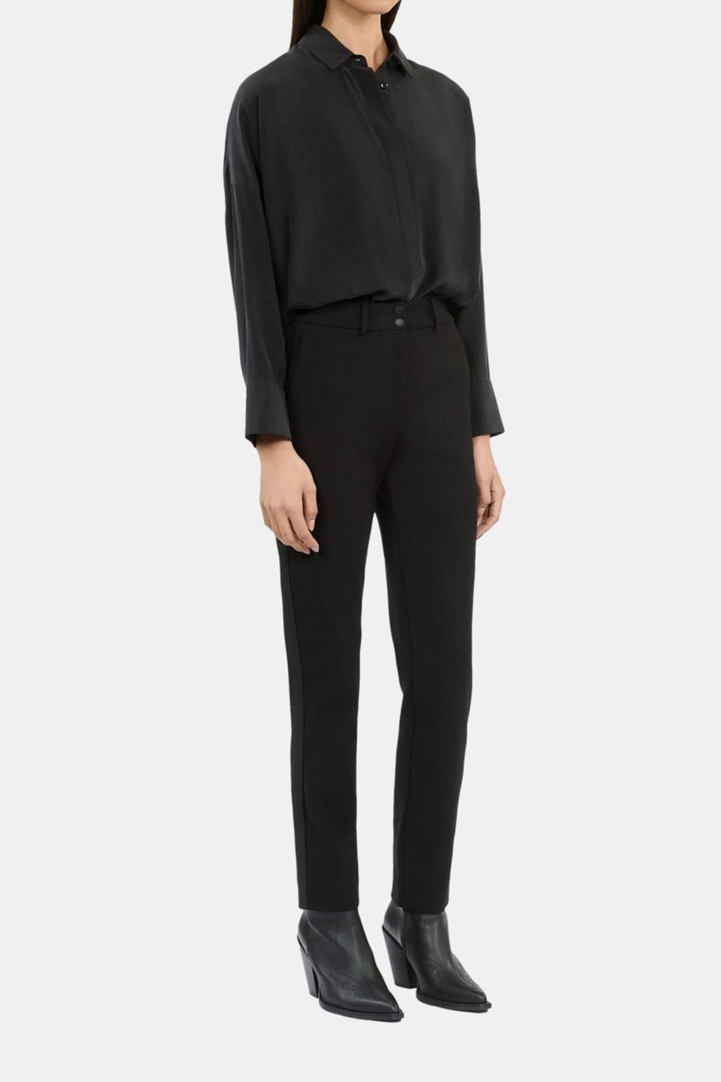 STRAIGHT-LEG TROUSERS WITH SIDE STRIPE DETAIL BLACK 3