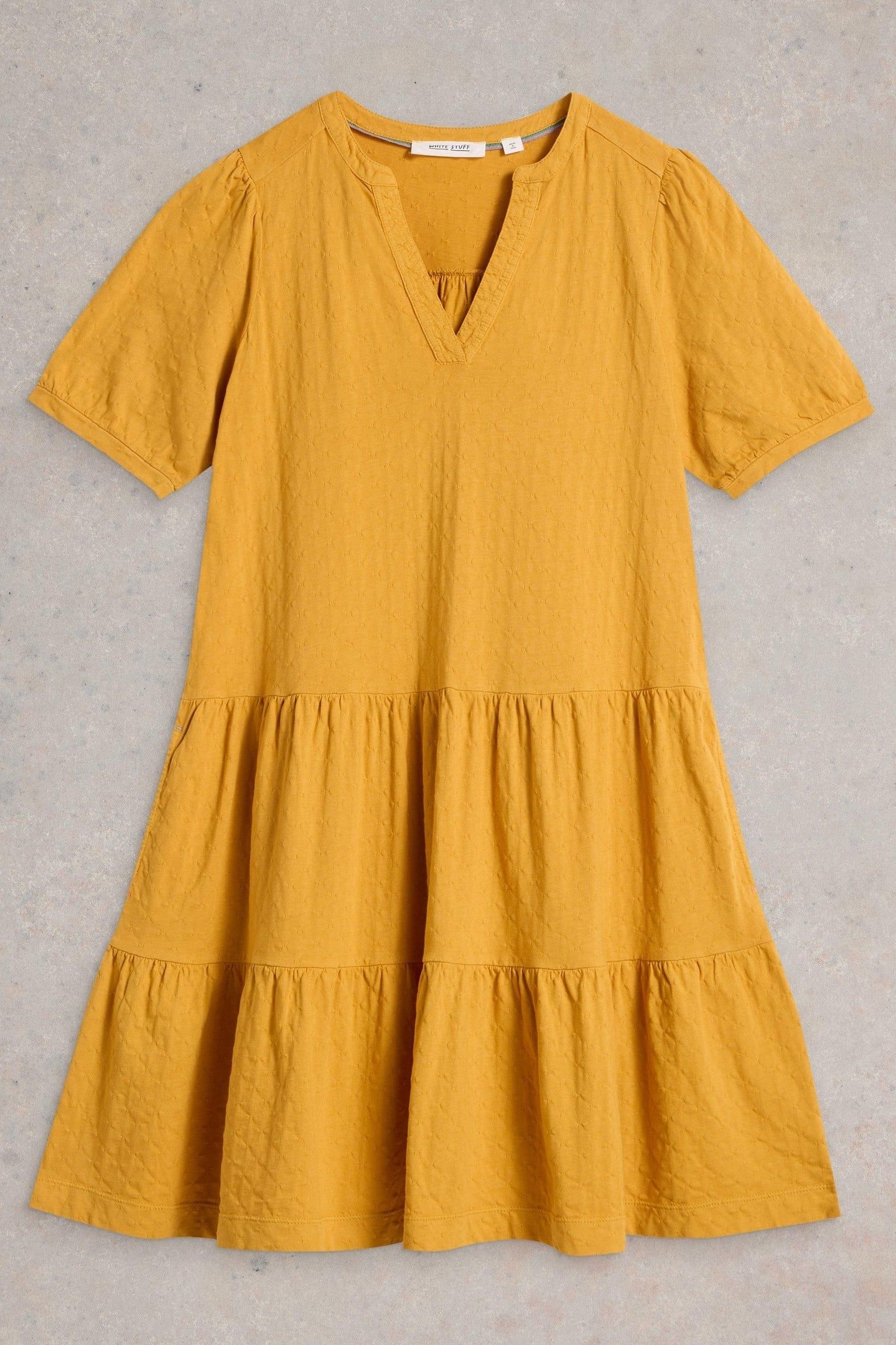 CLARA JERSEY DRESS DARK YELLOW 4