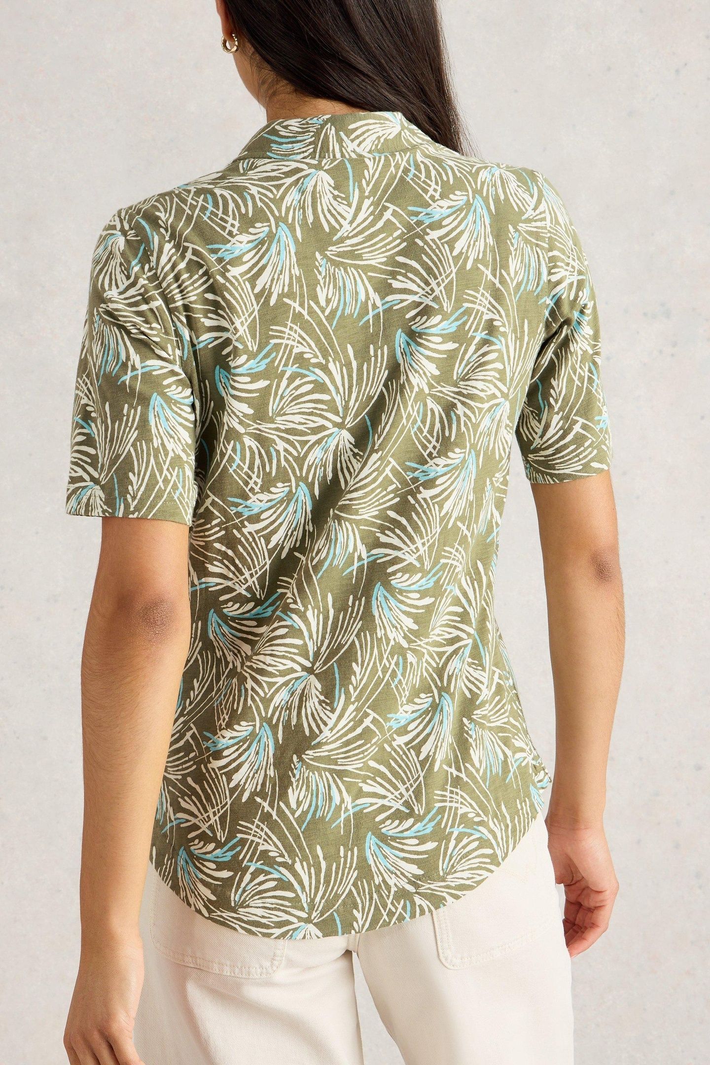 ANNIE SS JERSEY SHIRT GREEN PRINT 3