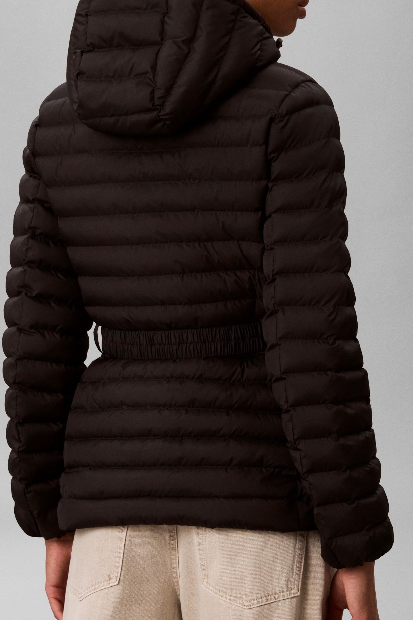 ULTRA-LIGHTWEIGHT BELTED PUFFER JACKET BLACK 4
