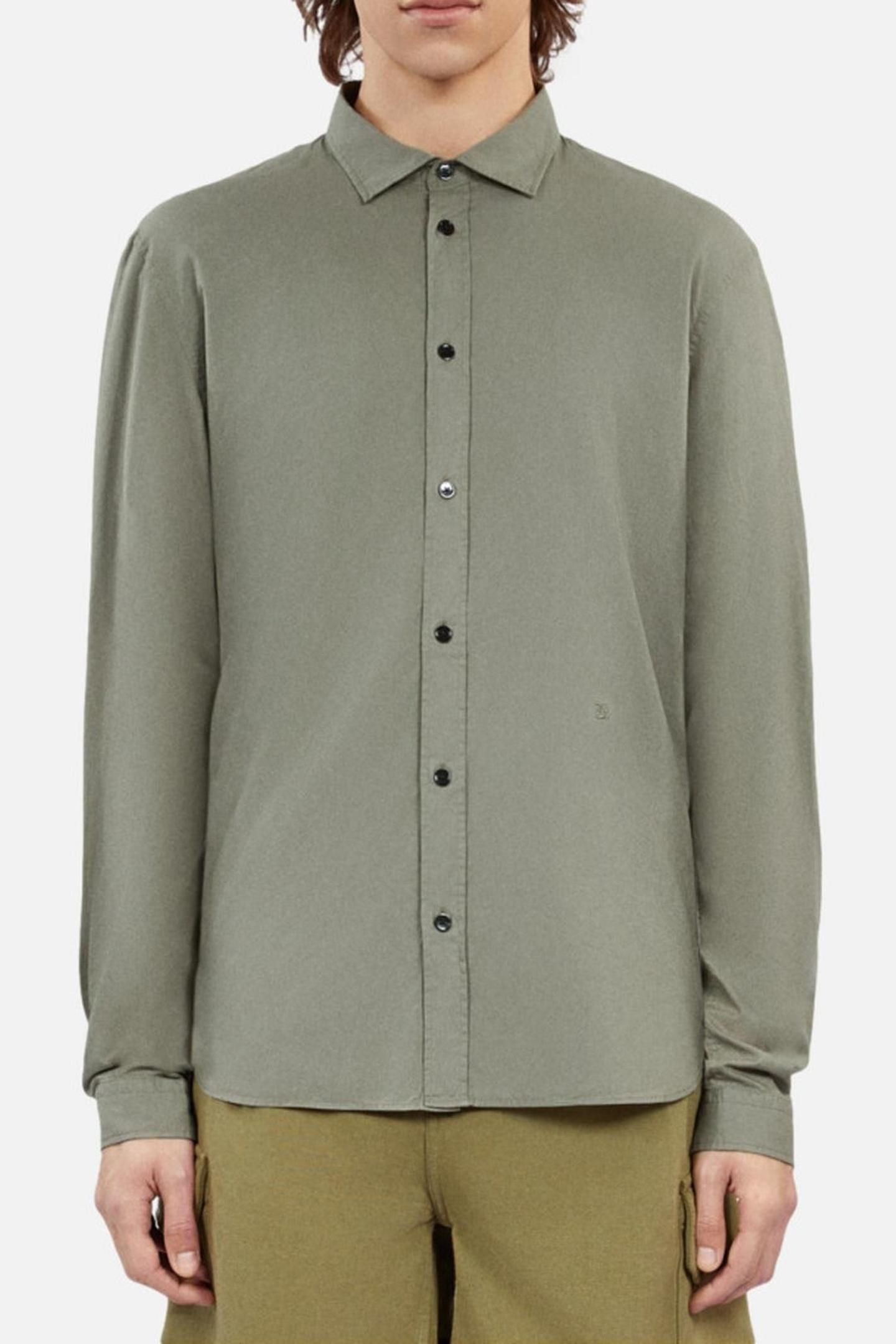 LONG-SLEEVED SHIRT WITH CLASSIC COLLAR WOOD KAKI 1