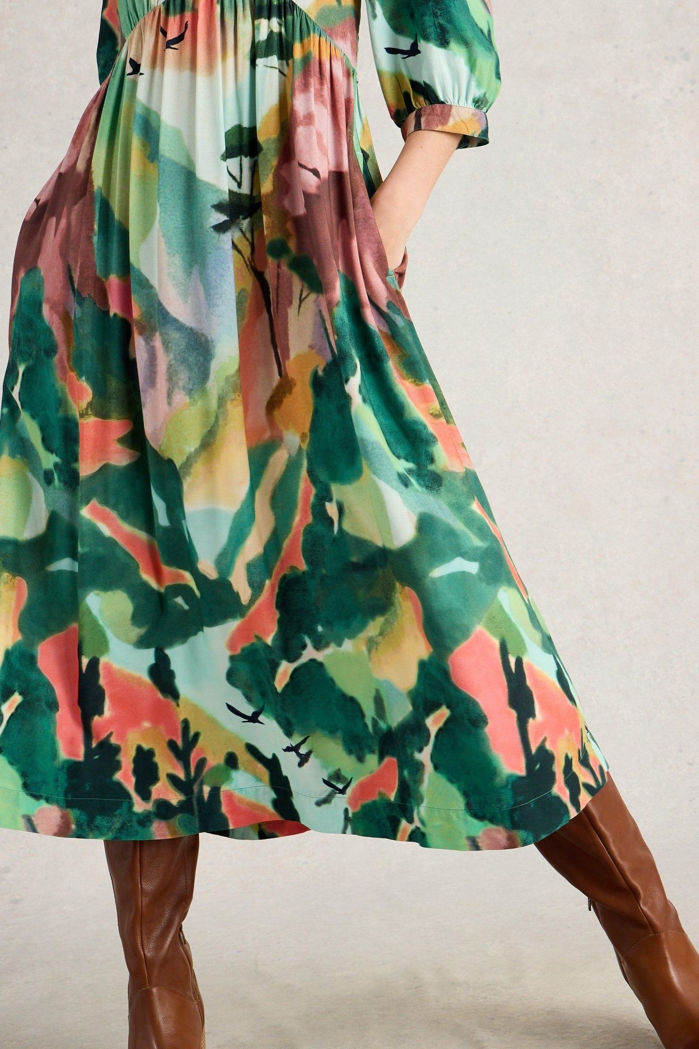 LUCY MIDI DRESS GREEN MULTI 7