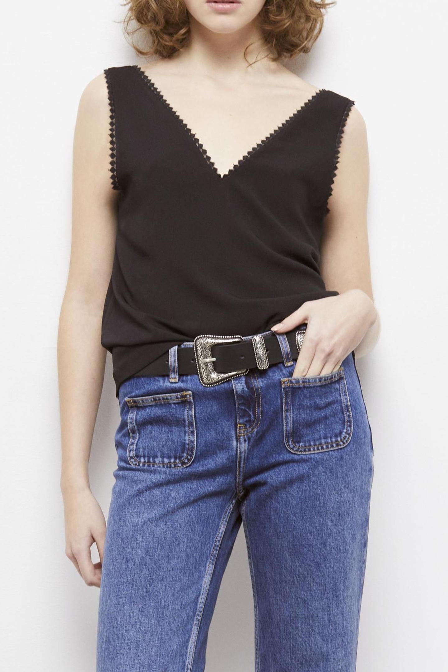 SLEEVELESS TOP WITH LACE DETAIL BLACK 1