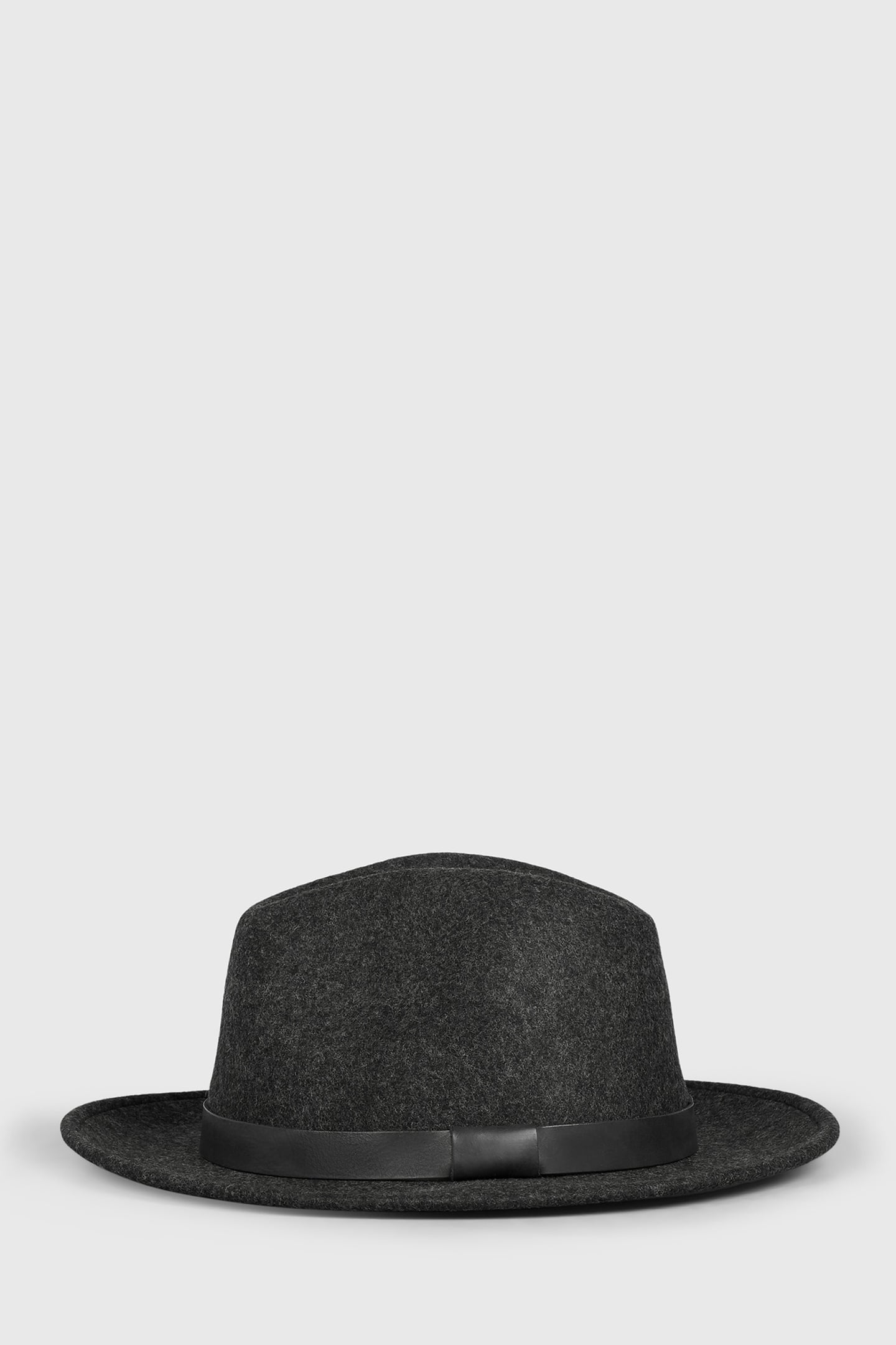 BRONSON LEATHER FEDORA CHARCOAL 1