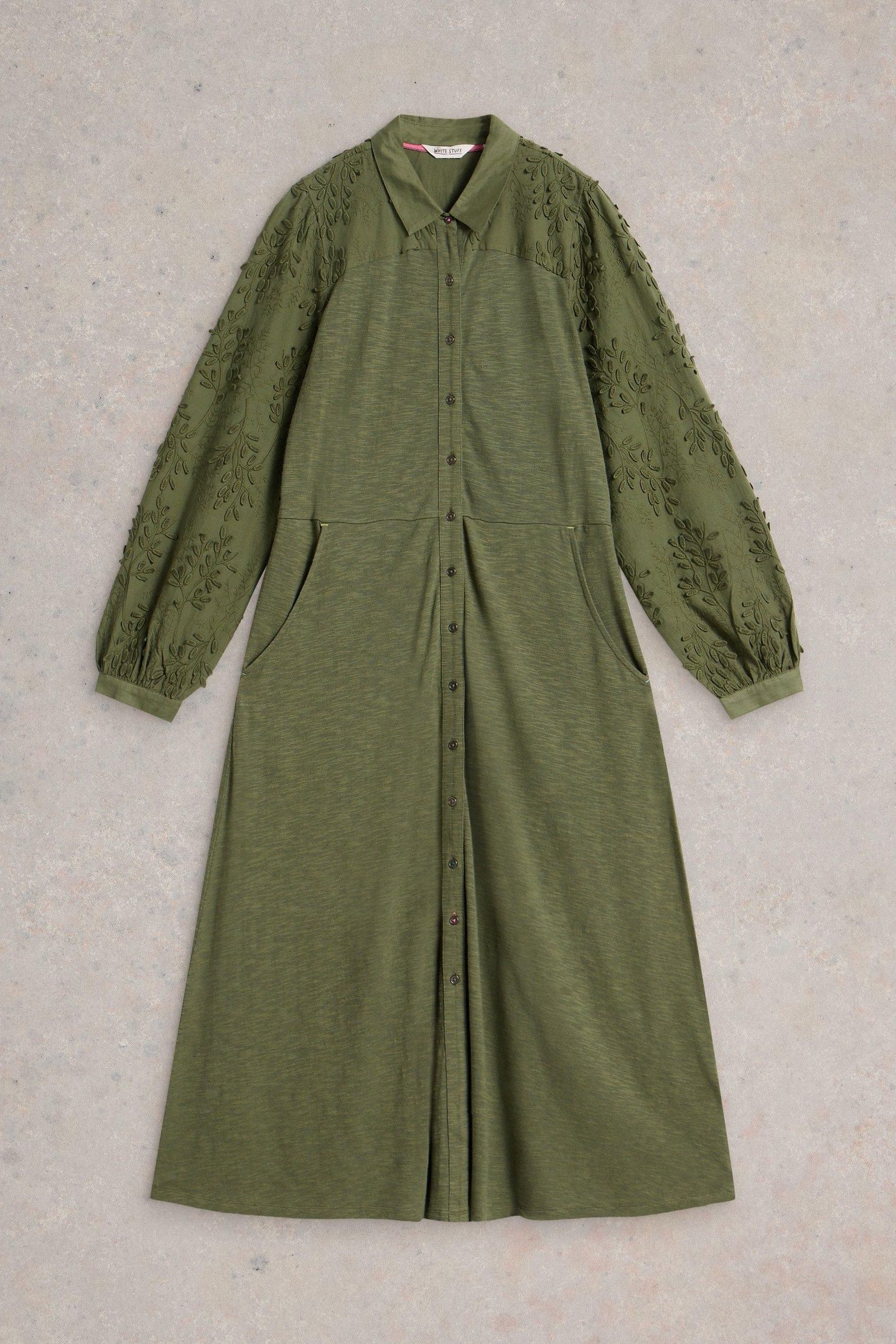 RUA EMBROIDERED DRESS DUSTY GREEN 3